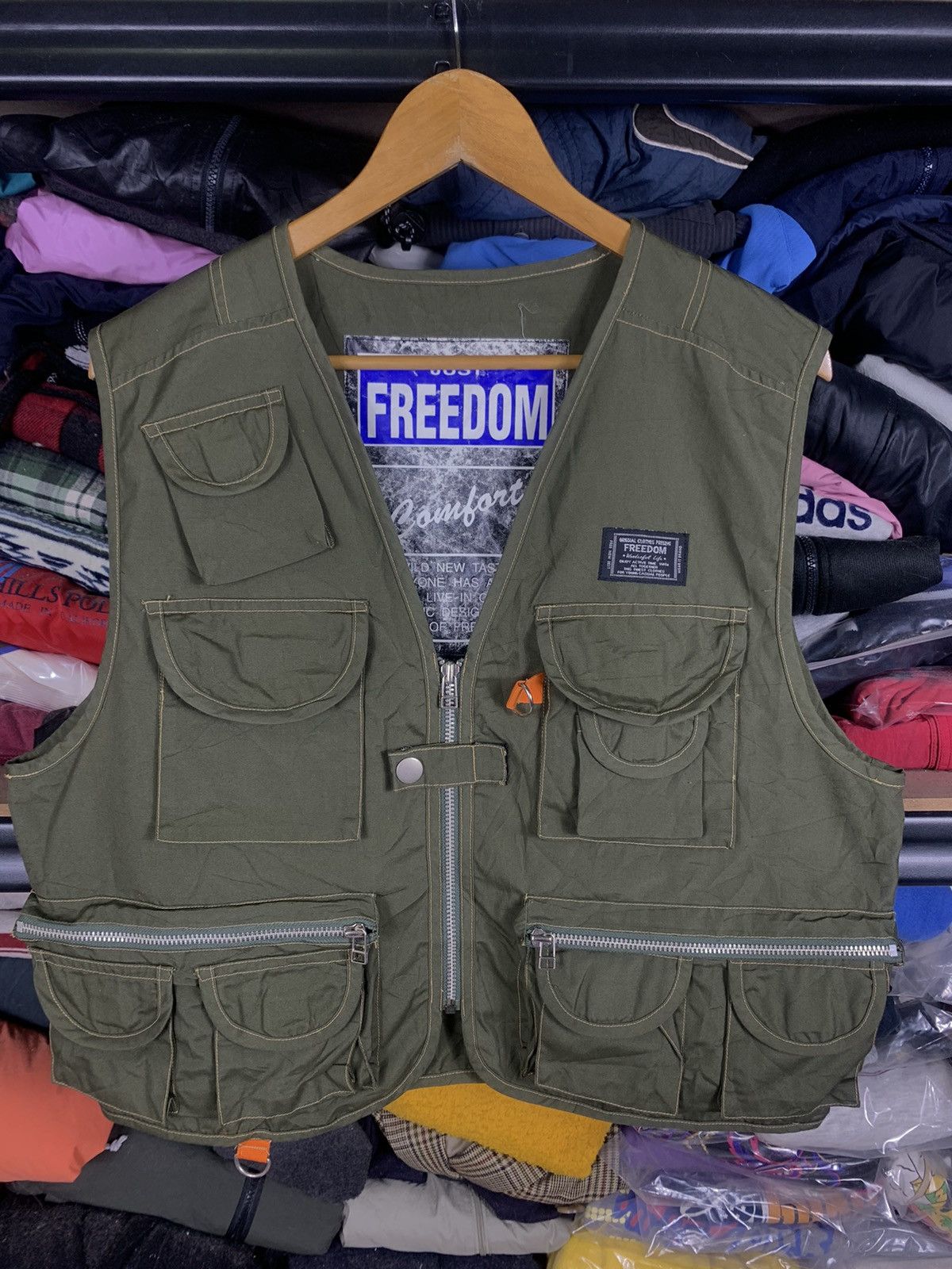 Vintage Multipocket Vest By Freedom Army Green