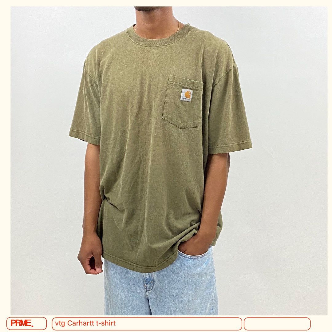 Carhartt × Vintage vintage Y2K CARHARTT Faded Logo Pocket t-shirt Size US L / EU 52-54 / 3 - 1 Thumbnail