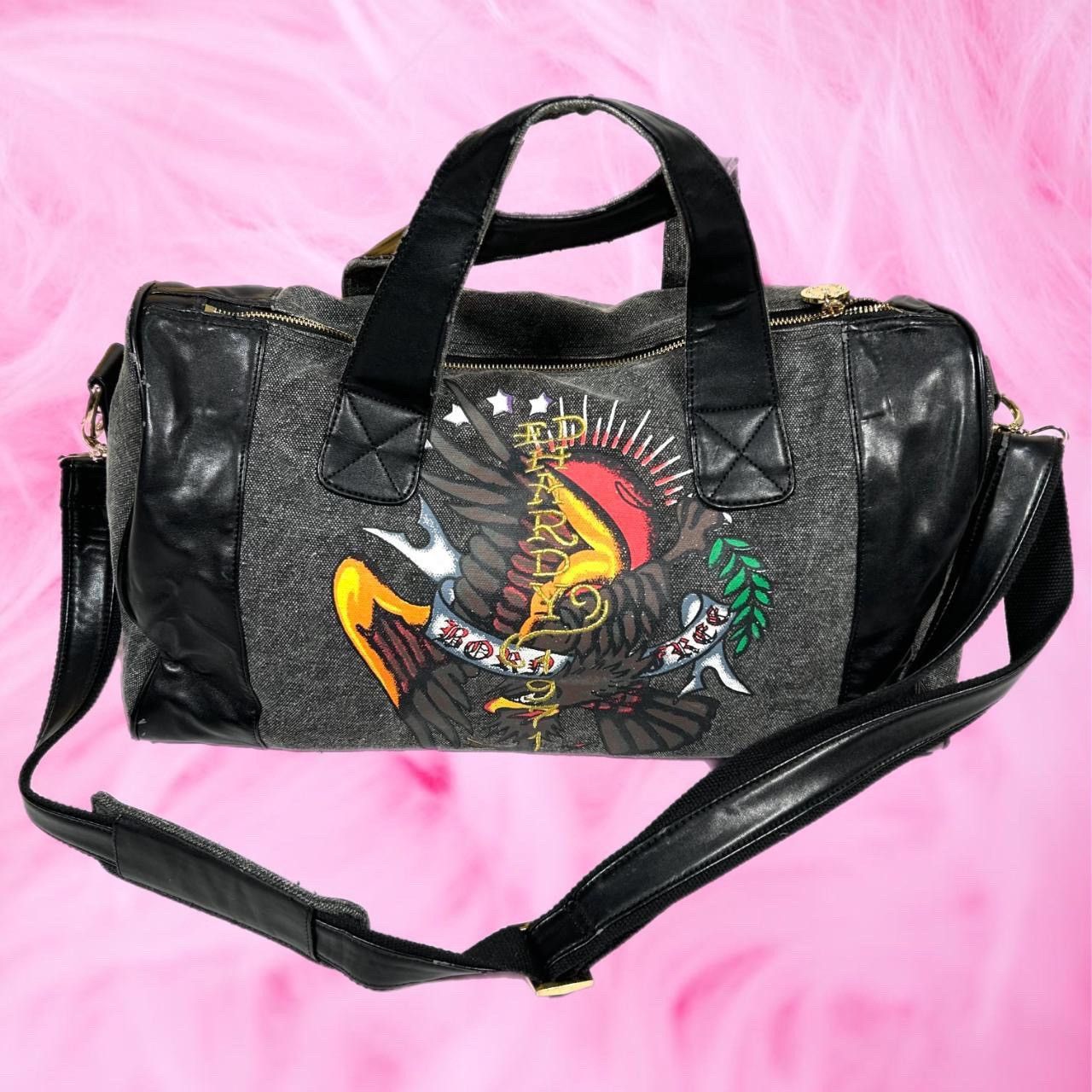 Sac De Voyage Ed Hardy Y2K – Motif Aigle Tatouage, Marron, Style Duffle