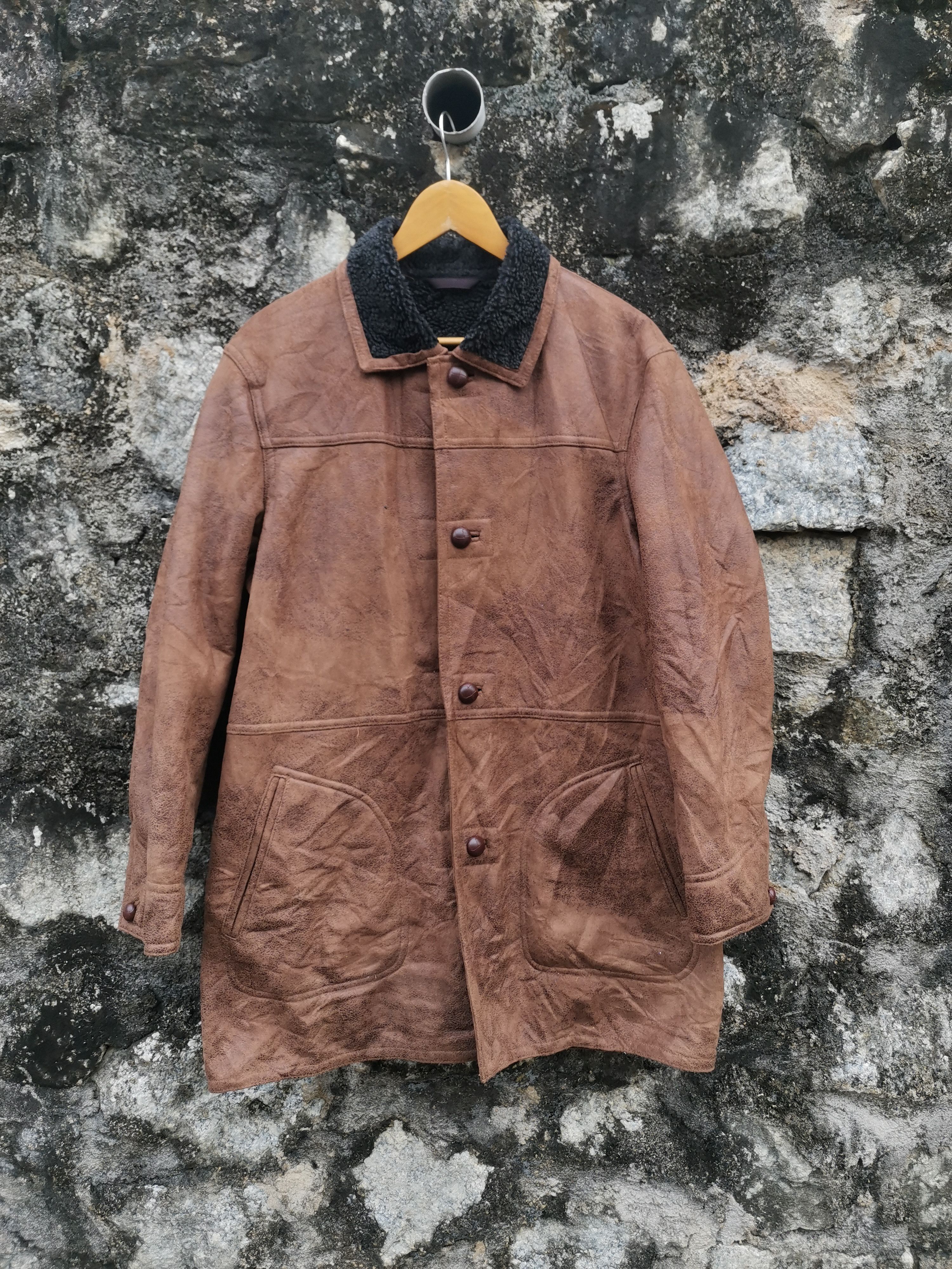 Leather Vintage 90s Van Jac Leather Jacket Size US L / EU 52-54 / 3 - 1 Thumbnail