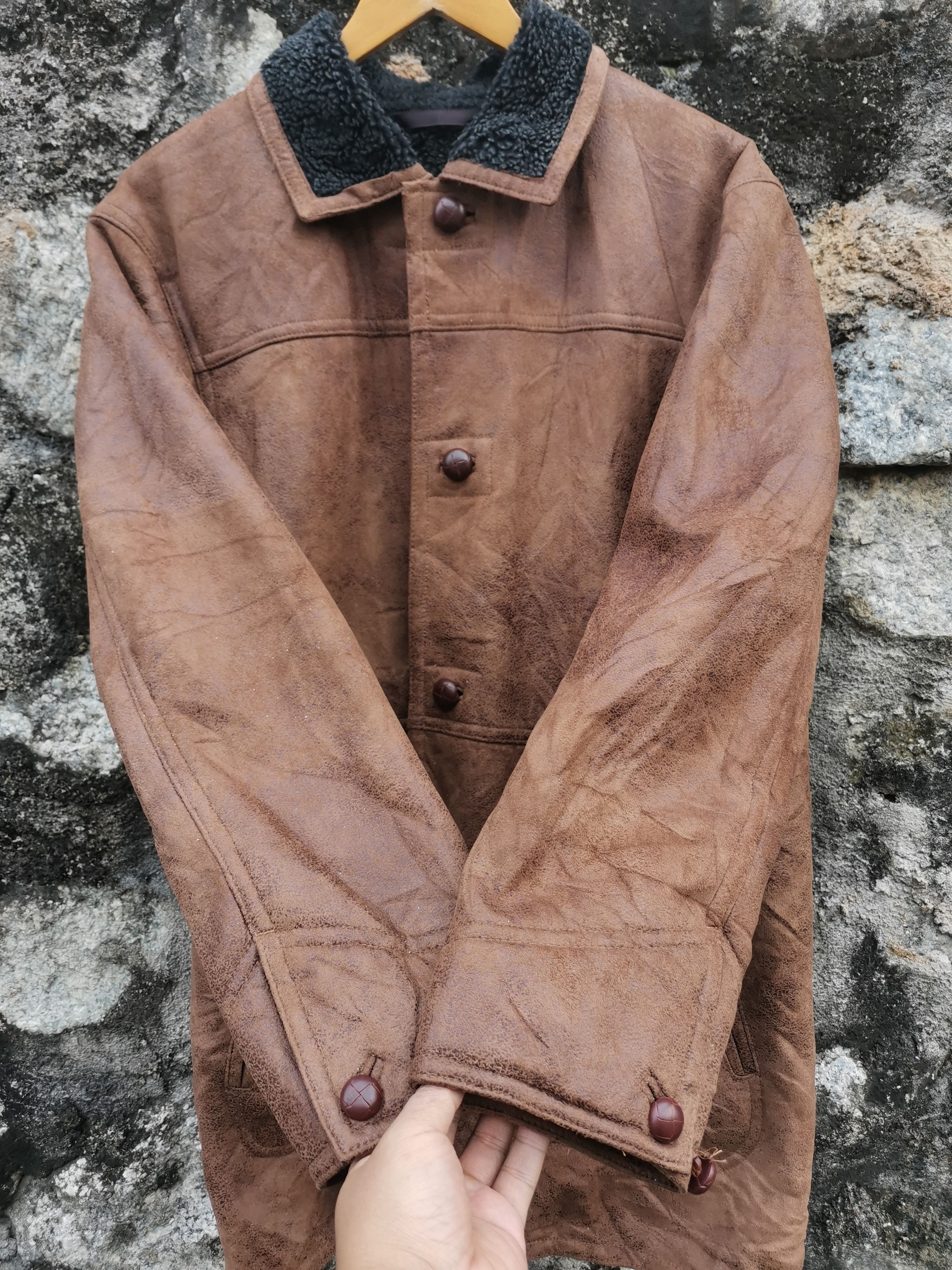 Leather Vintage 90s Van Jac Leather Jacket Size US L / EU 52-54 / 3 - 3 Thumbnail