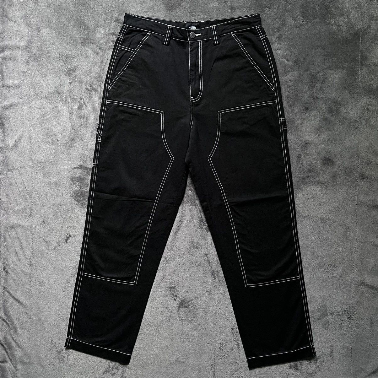 Stussy Stussy Herringbone Double Knee Work Pants - Black | Grailed