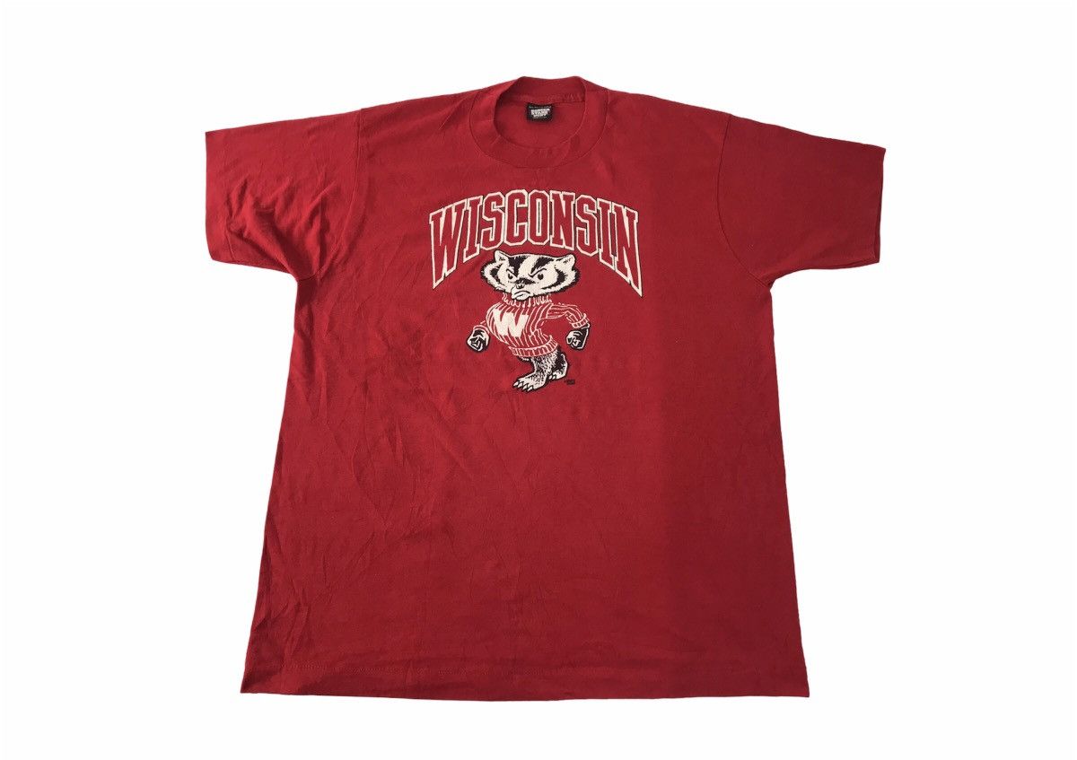 NFL Rare 90s Winsconsin Bucky Badges 50/50 Sportswear Tee Size US L / EU 52-54 / 3 - 1 Thumbnail