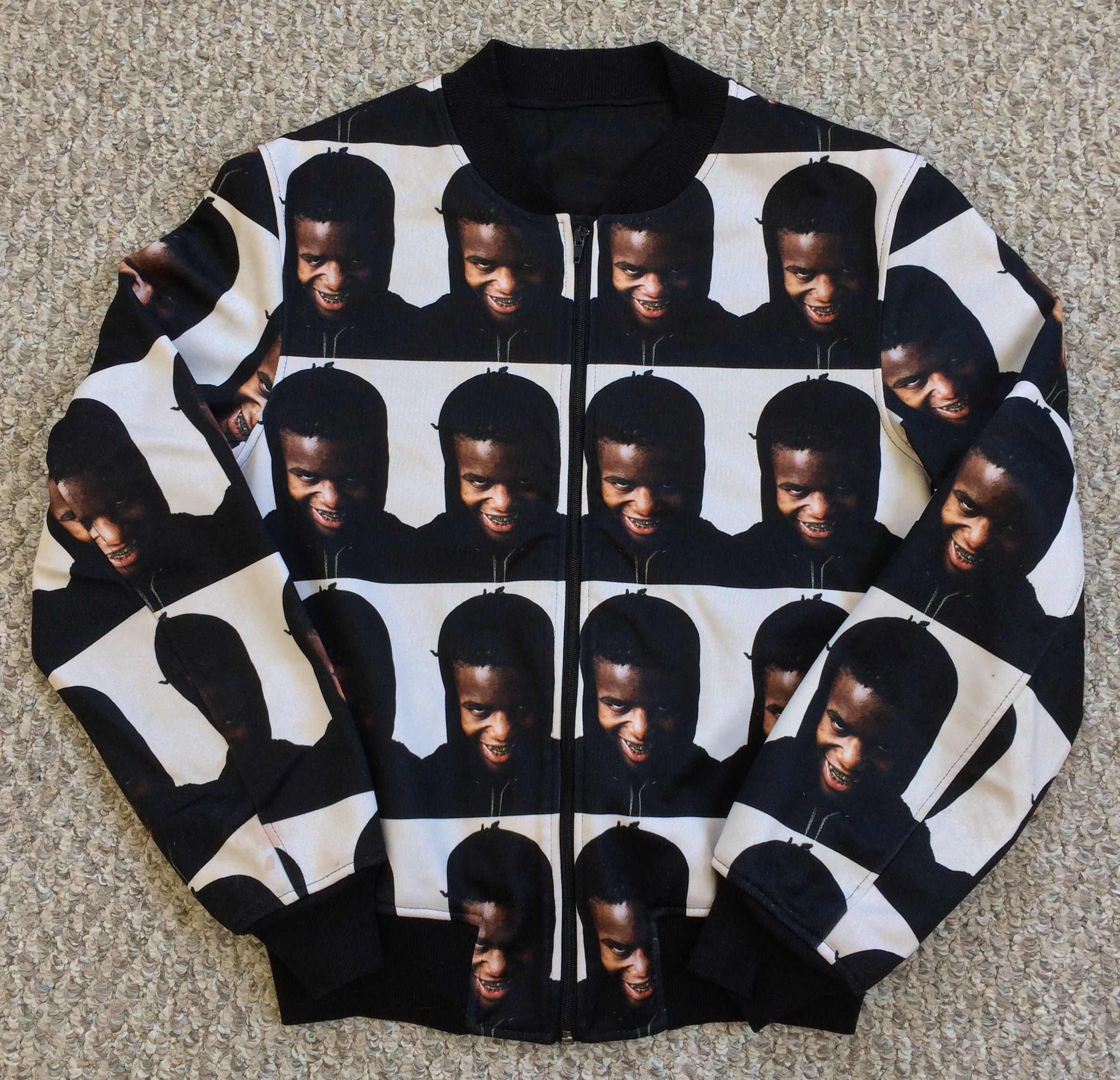 image of S/s 2013 Wil Fry X Ian Connor Bomber Jacket in Black/White, Men's (Size Small)