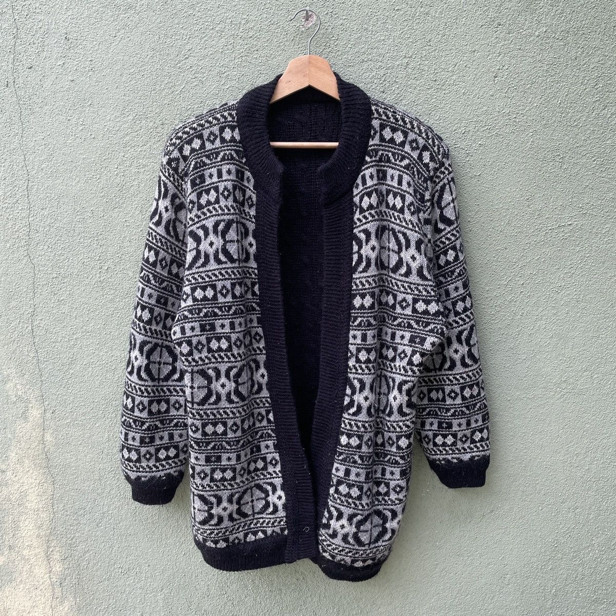 Vintage Japanese Rare Design Full Print Cardigan Knitwear
