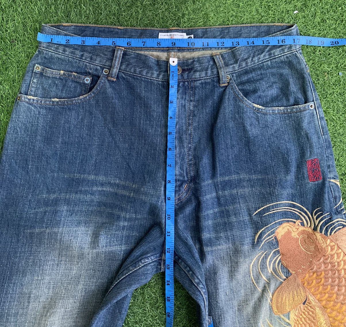 Japanese Brand Vintage Japanese Brand Embroidery Fish Koi Jeans Size US 34 / EU 50 - 15 Thumbnail