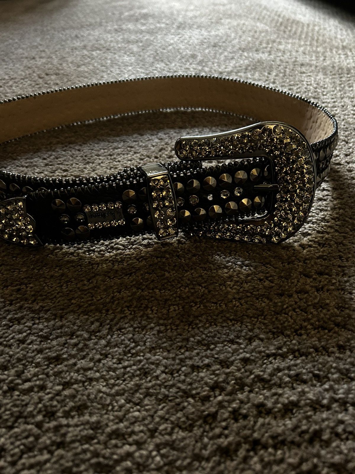 b.b. Simon Jet Black Crown Crystal Belt