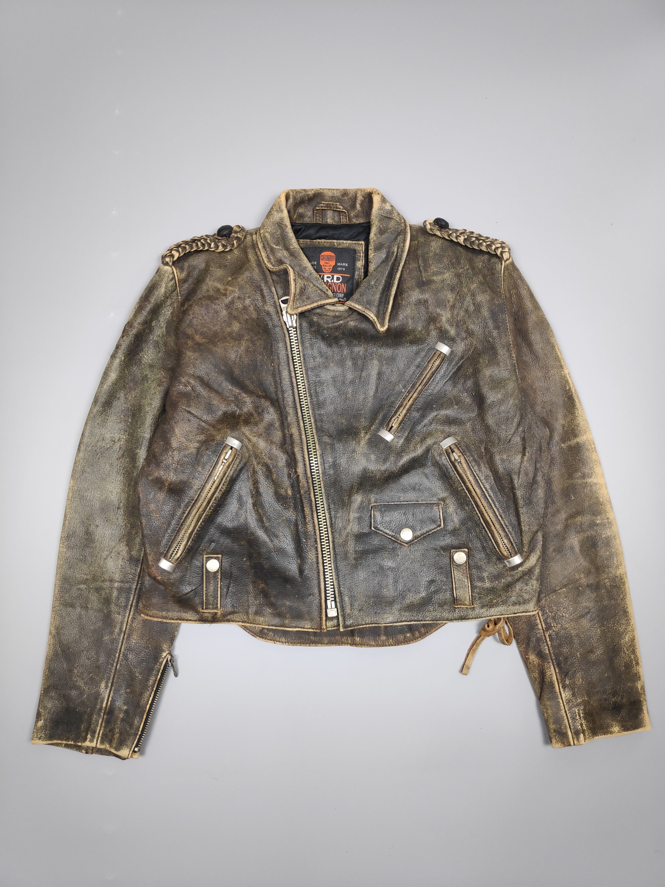 Chevignon VINTAGE LEATHER JACKET CHEVIGNON Size US S / EU 44-46 / 1 - 1 Thumbnail