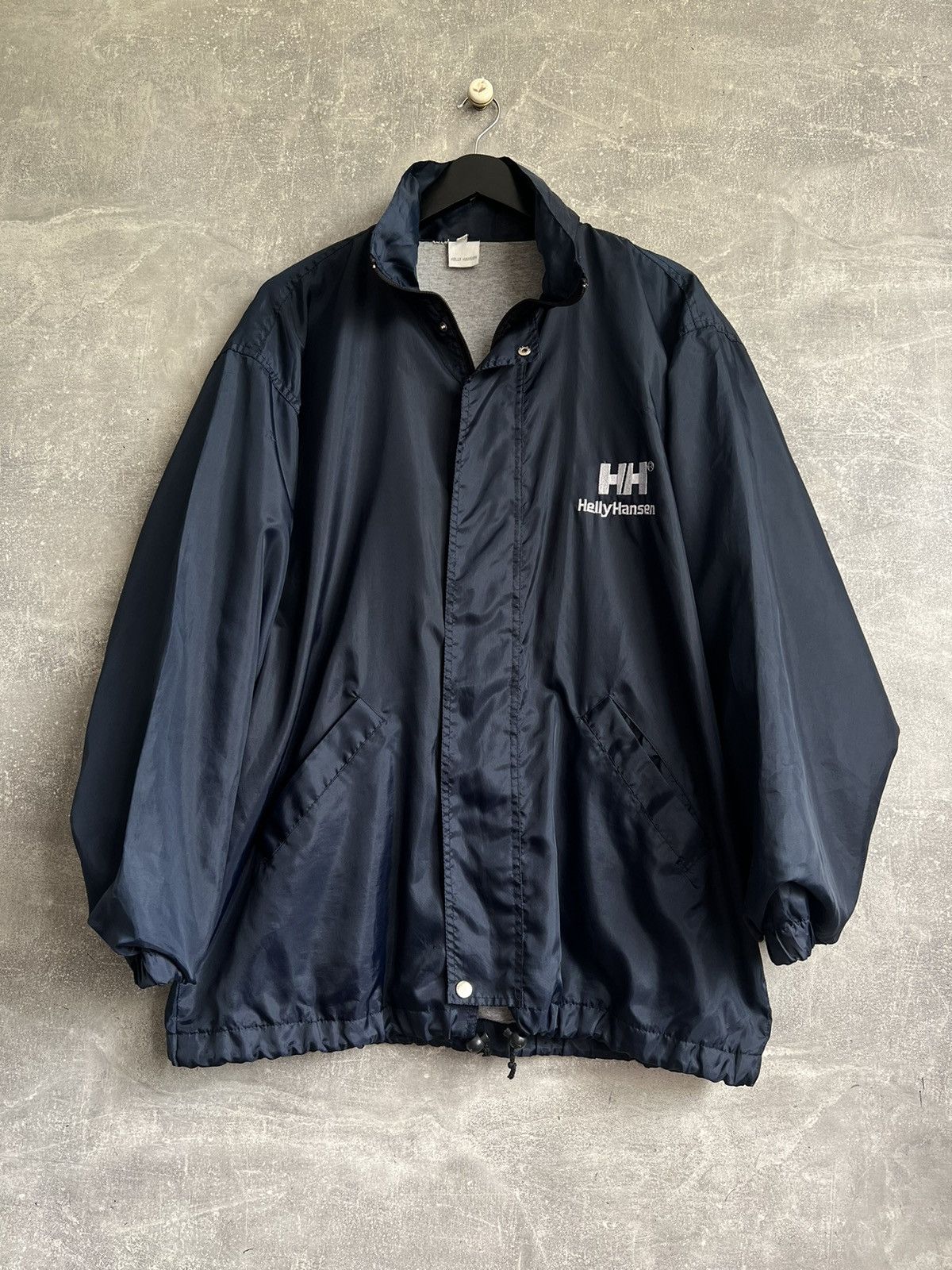 Vintage 90S Vintage Helly Hansen Blue Jacket Big Logo Size M L Grailed