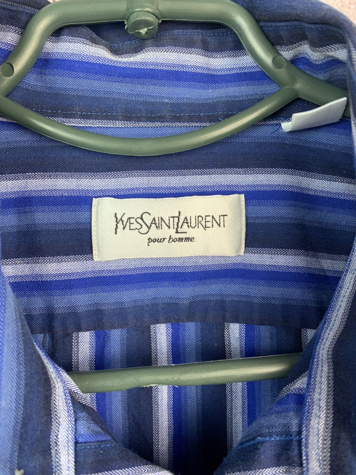 Yves Saint Laurent Yves Saint Laurent Mens Long Sleeve Striped Shirt Size US L / EU 52-54 / 3 - 7 Thumbnail