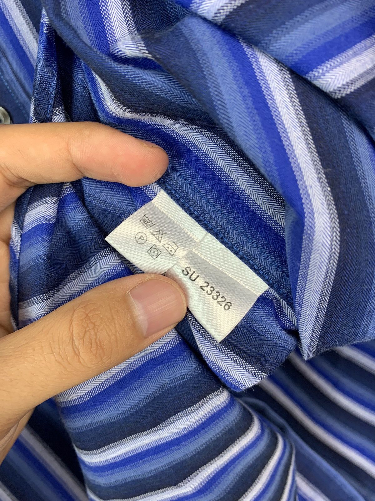 Yves Saint Laurent Yves Saint Laurent Mens Long Sleeve Striped Shirt Size US L / EU 52-54 / 3 - 9 Thumbnail