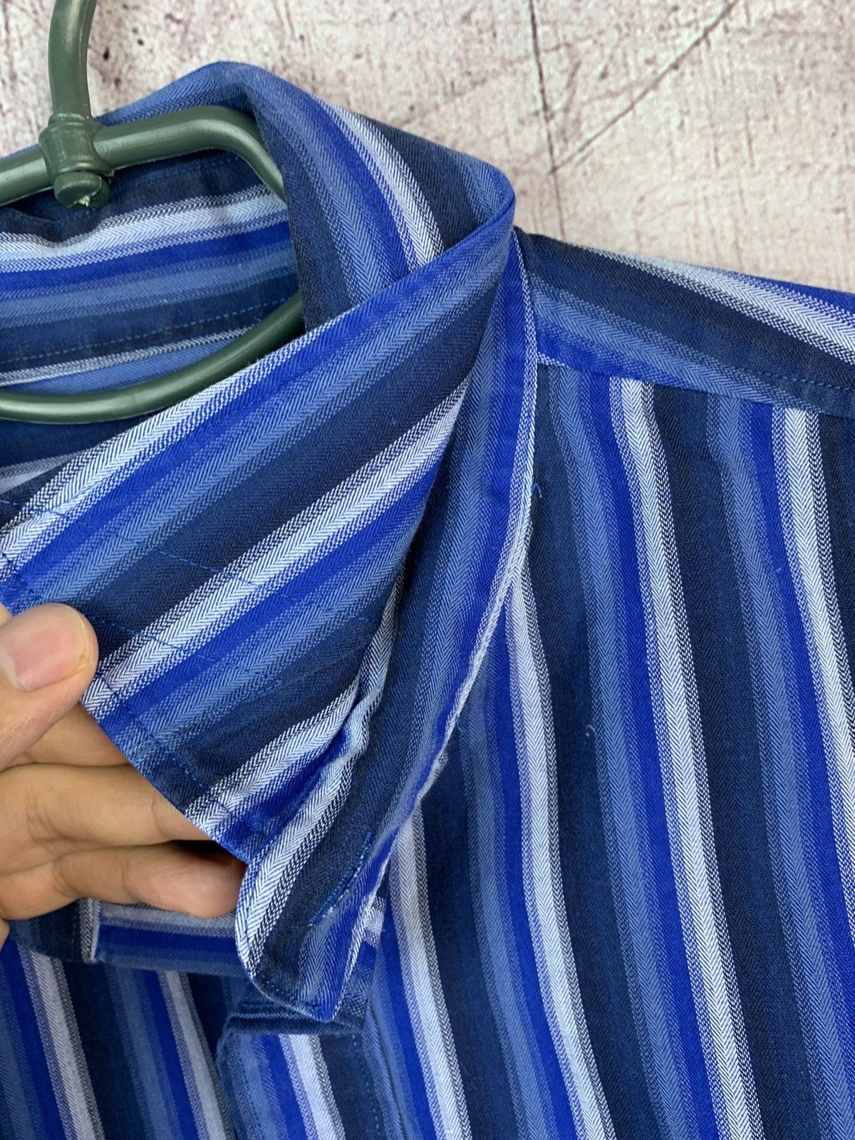 Yves Saint Laurent Yves Saint Laurent Mens Long Sleeve Striped Shirt Size US L / EU 52-54 / 3 - 5 Thumbnail