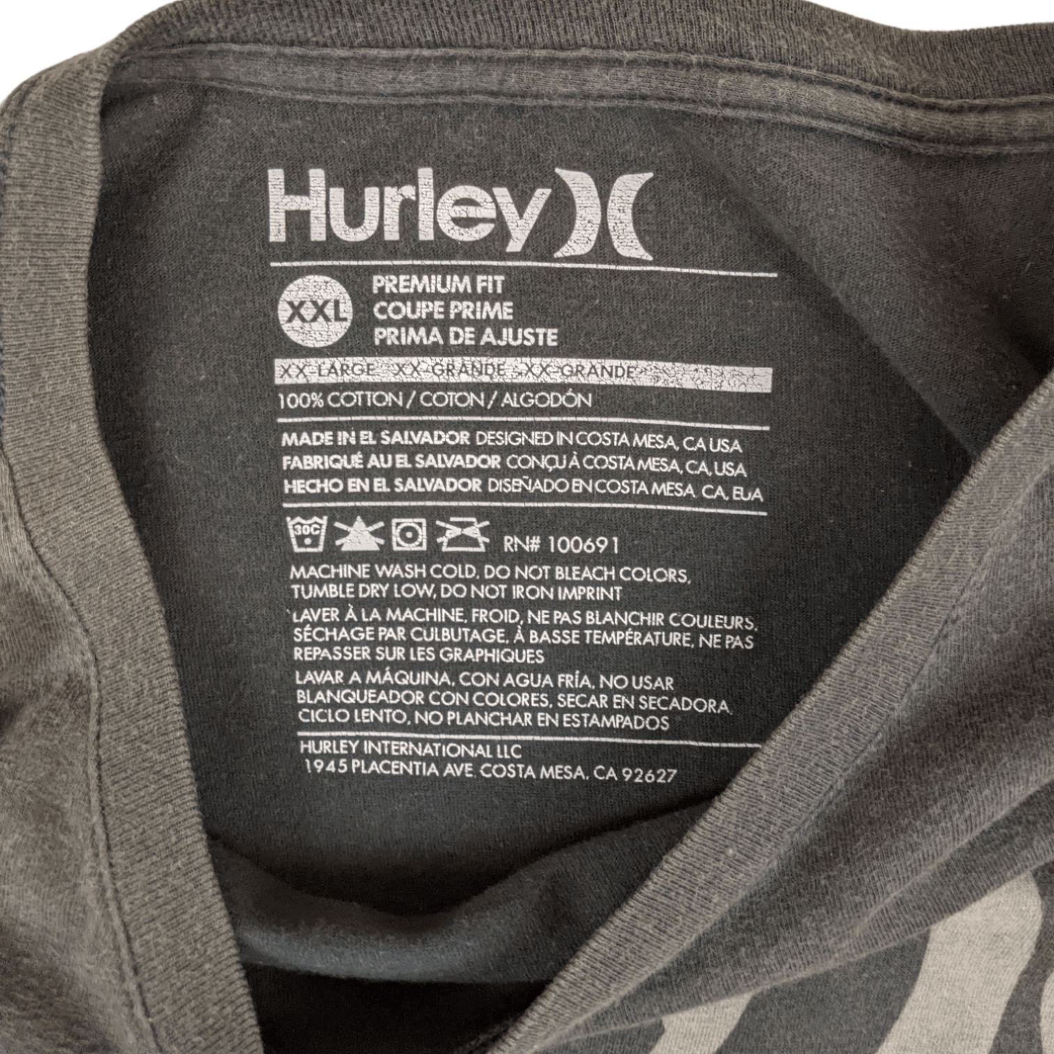 Hurley HURLEY Big Spell Out Long Sleeve T-Shirt Size US XXL / EU 58 / 5 - 8 Thumbnail