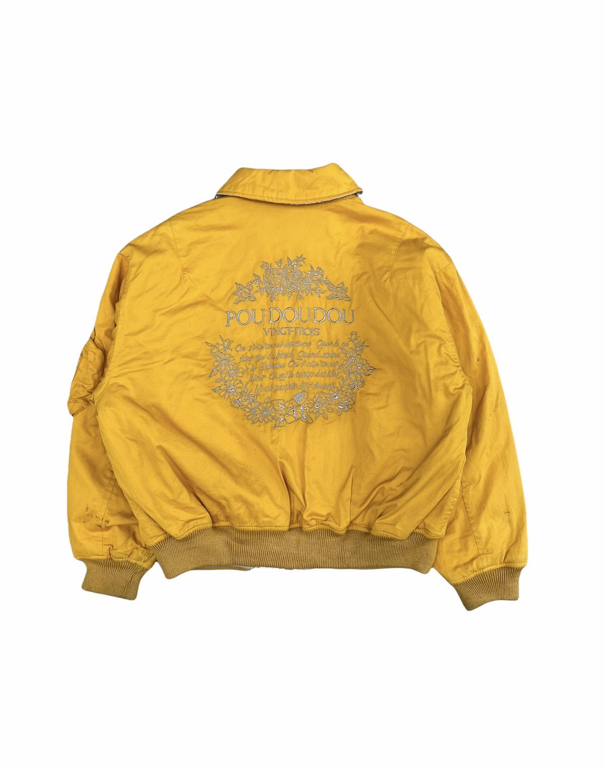 VINTAGE EMBROIDERED POU DOU DOU AUTUMN-WINTER BOMBER JACKET