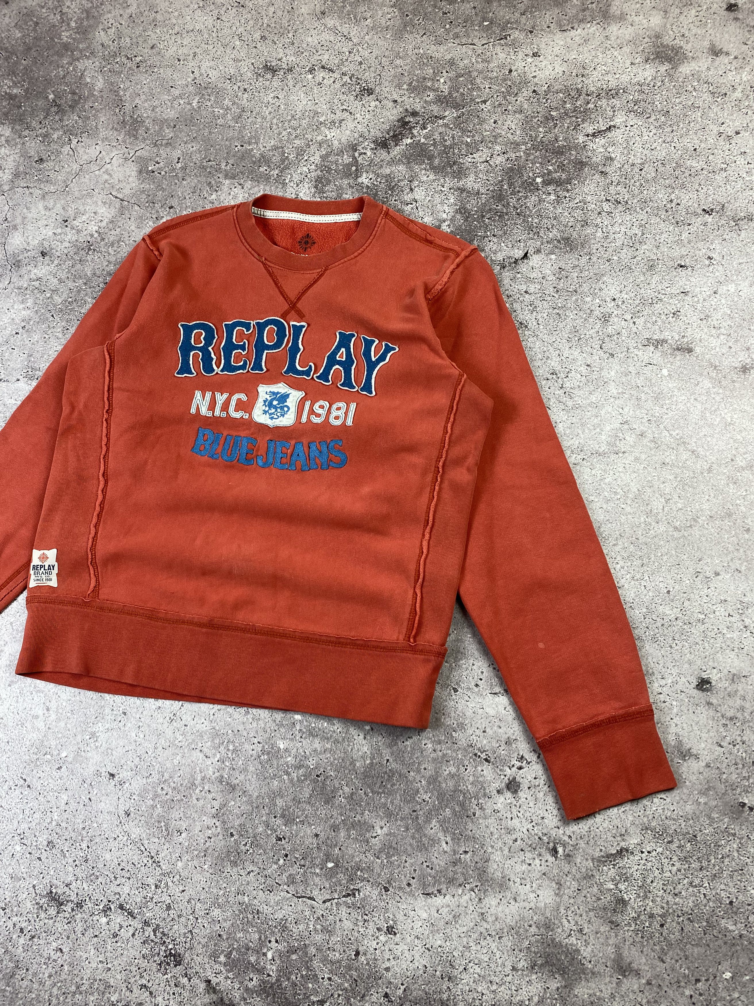 Replay × Vintage Vintage Replay Sweatshirt Big Spellout Logo Streetwear Y2K Size US M / EU 48-50 / 2 - 2 Thumbnail