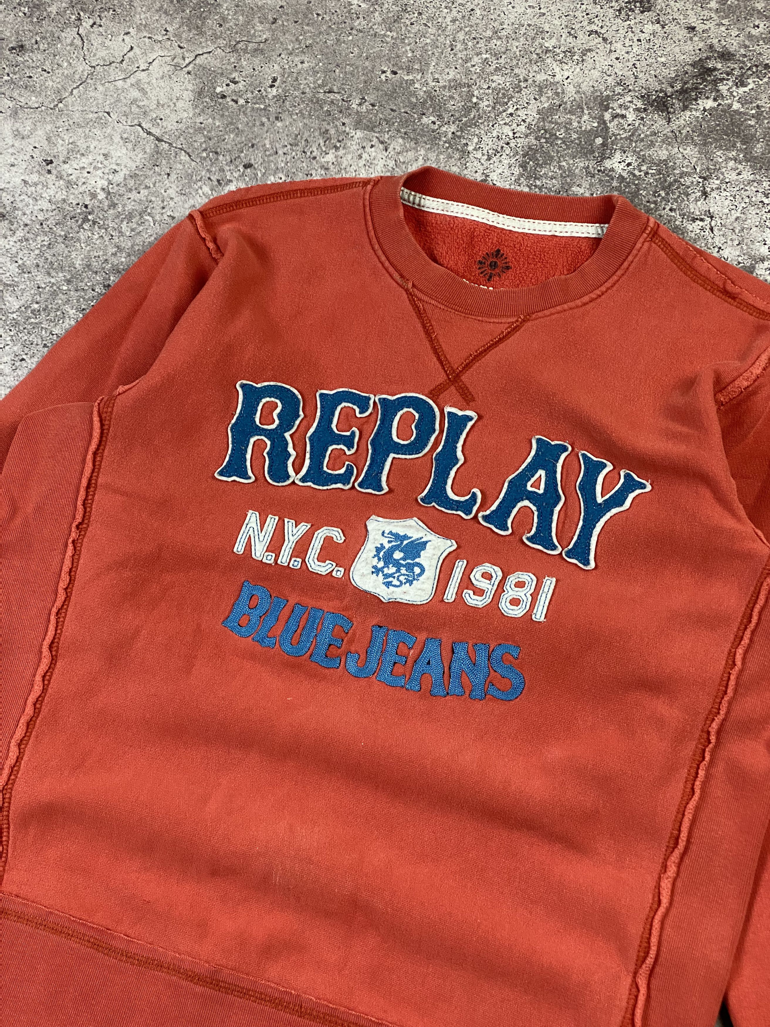 Replay × Vintage Vintage Replay Sweatshirt Big Spellout Logo Streetwear Y2K Size US M / EU 48-50 / 2 - 3 Thumbnail