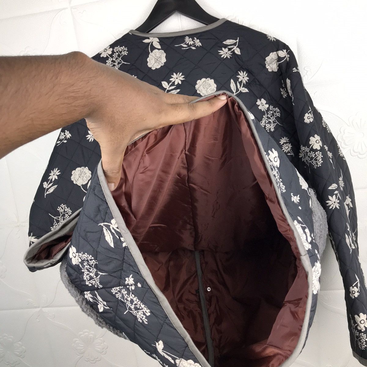 Designer × Japanese Brand × Vintage Japanese Quilted Super Hakka Flower Motion Over Coat Jacket Size S / US 4 / IT 40 - 8 Thumbnail