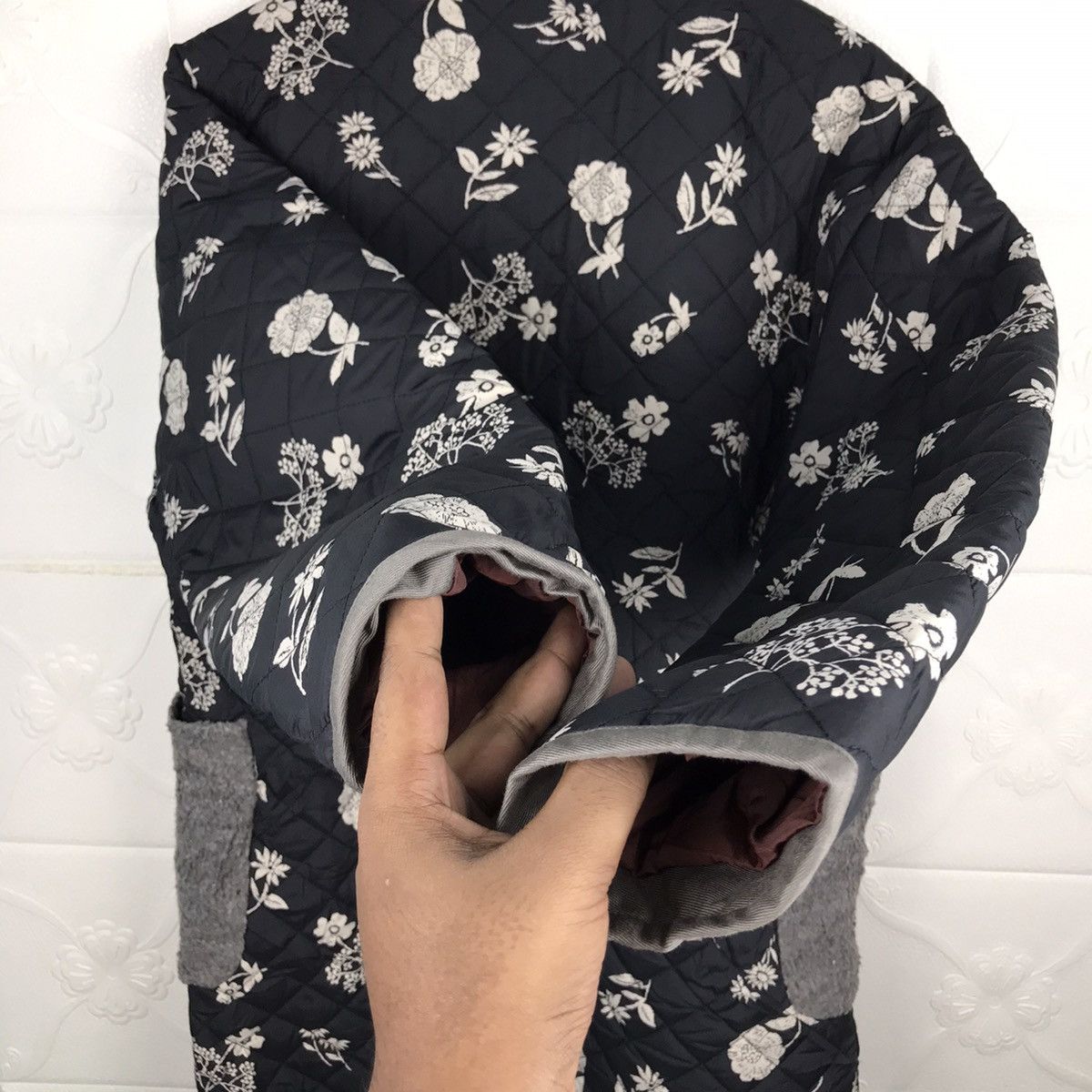 Designer × Japanese Brand × Vintage Japanese Quilted Super Hakka Flower Motion Over Coat Jacket Size S / US 4 / IT 40 - 6 Thumbnail