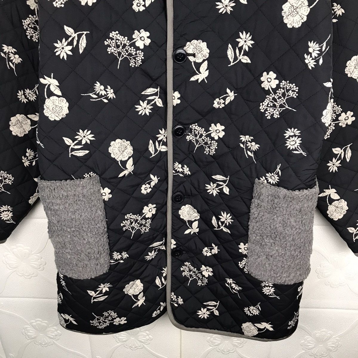 Designer × Japanese Brand × Vintage Japanese Quilted Super Hakka Flower Motion Over Coat Jacket Size S / US 4 / IT 40 - 4 Thumbnail