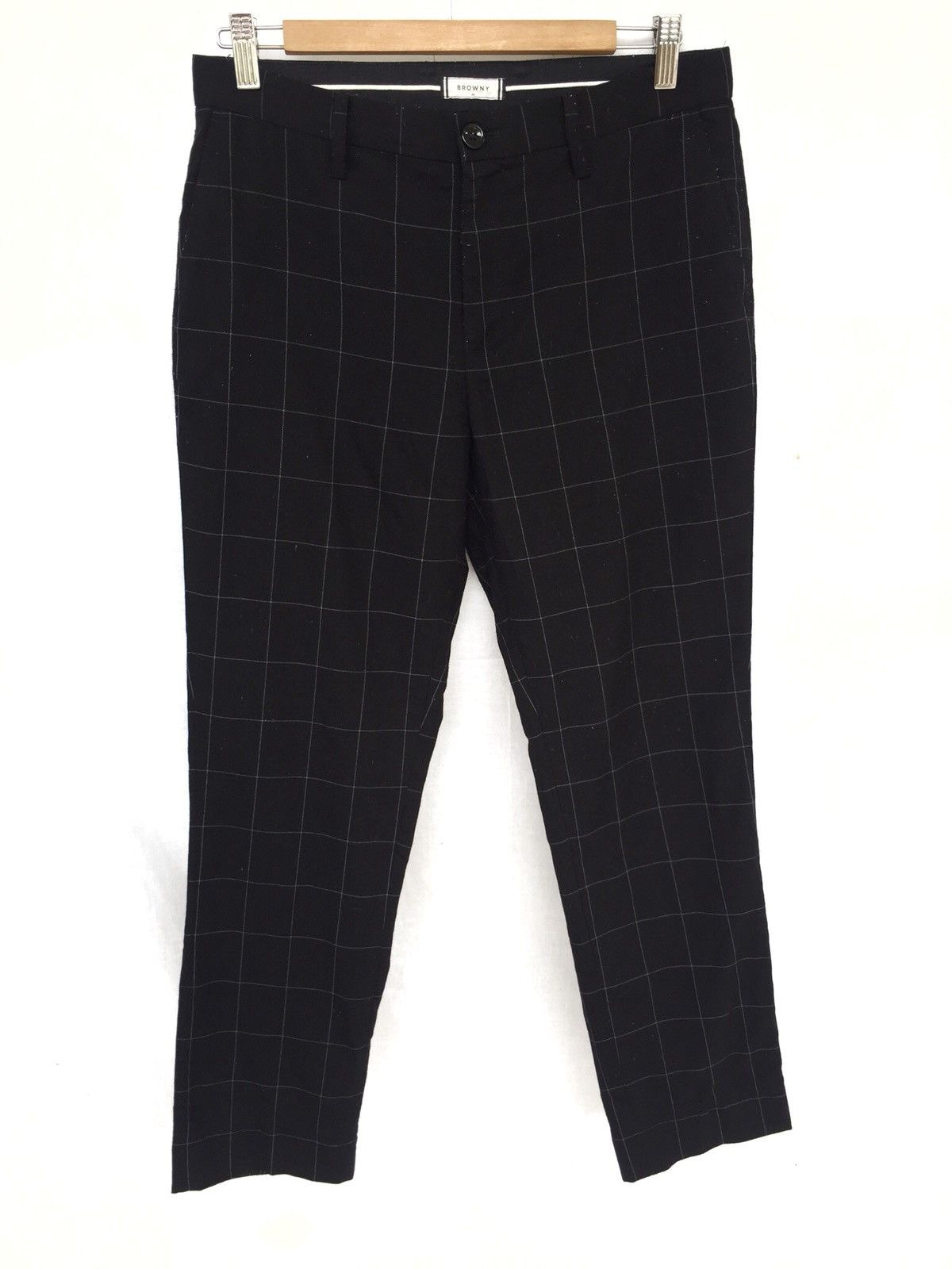 Japanese Brand Browny 🇯🇵 Checked Plaid Slim Fit Casual Pants Size US 31 - 2 Thumbnail