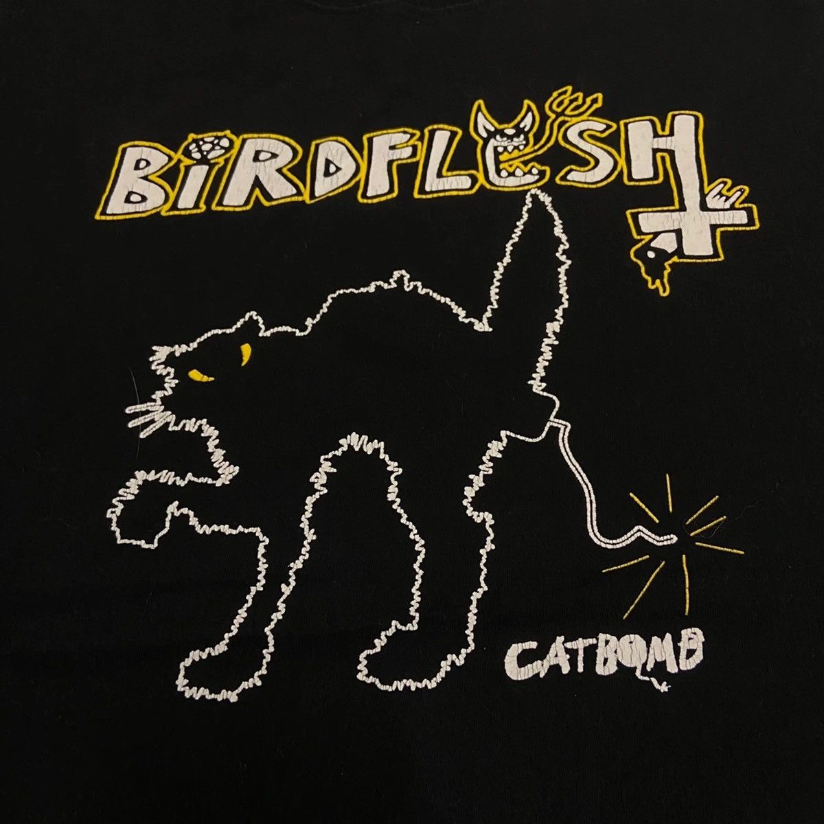 Band Tees Vintage 90s birdflesh catbomb tshirt band metal grindcore Size US XL / EU 56 / 4 - 3 Thumbnail