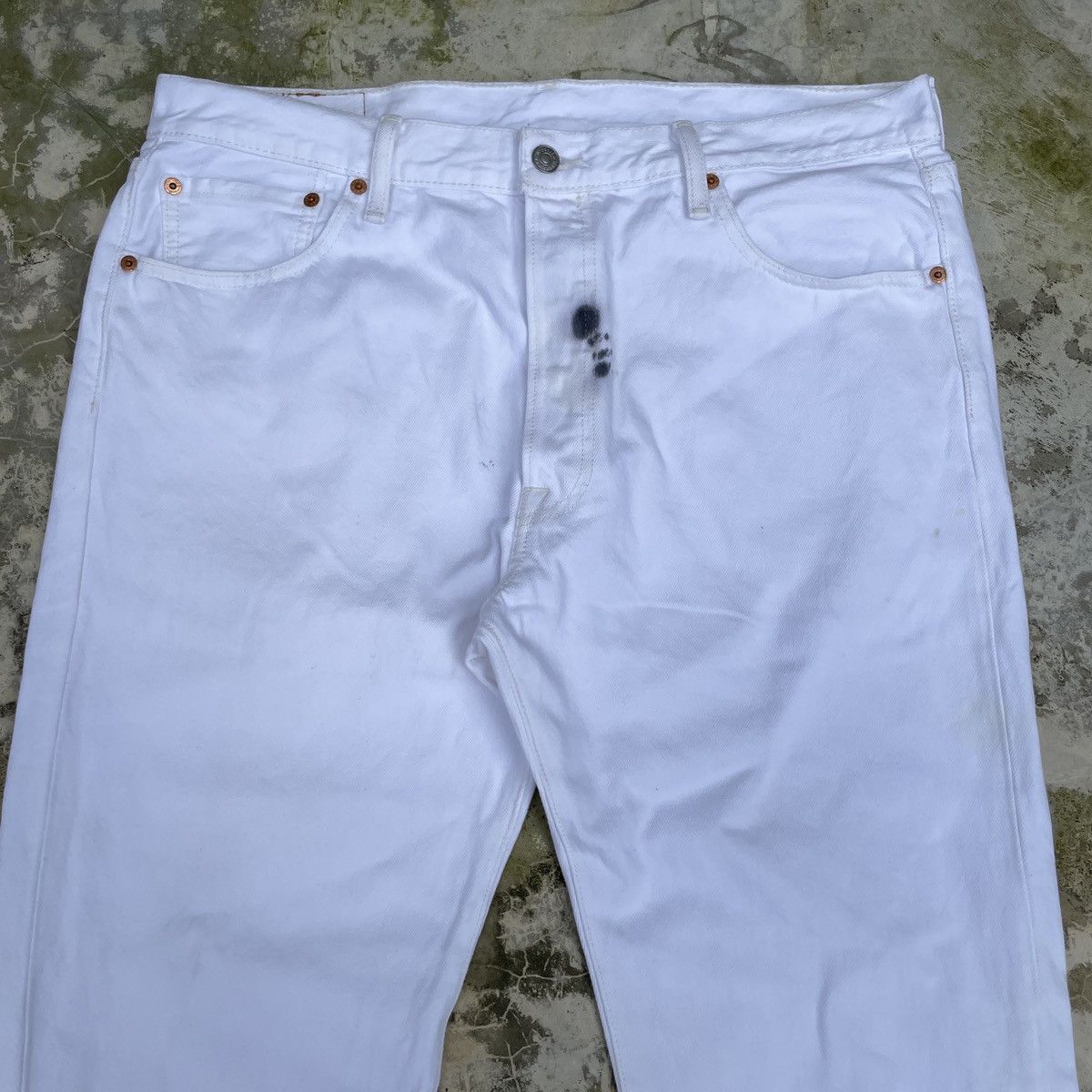 Levi's × Vintage Vintage Levi's 501 Faded White Jeans - wc 277 Size US 36 / EU 52 - 4 Thumbnail