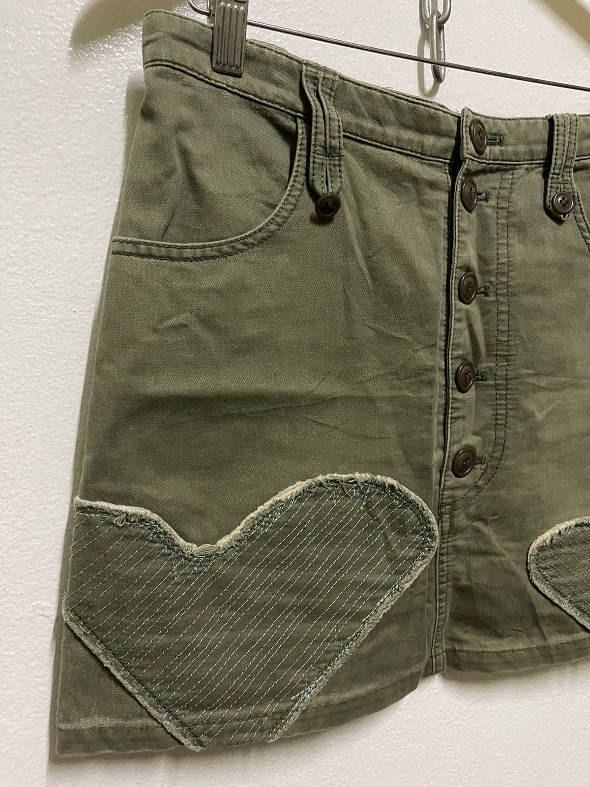 Issey Miyake × Japanese Brand Sunao Kuwahara Mini Skirt Green Army Distressed Size 30" / US 8 / IT 44 - 2 Thumbnail