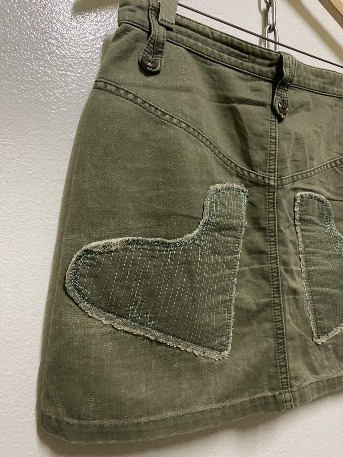 Issey Miyake × Japanese Brand Sunao Kuwahara Mini Skirt Green Army Distressed Size 30" / US 8 / IT 44 - 6 Thumbnail