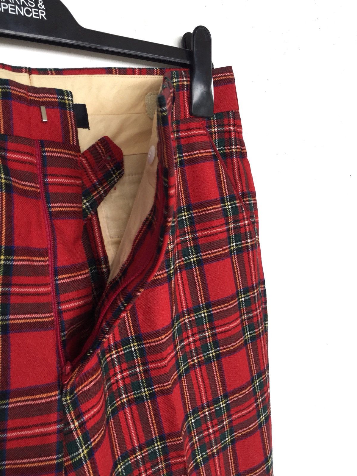 Dunlop 🇯🇵 Made Tartan Anarchy Bondage Punker Wool Pants Size US 32 / EU 48 - 3 Thumbnail