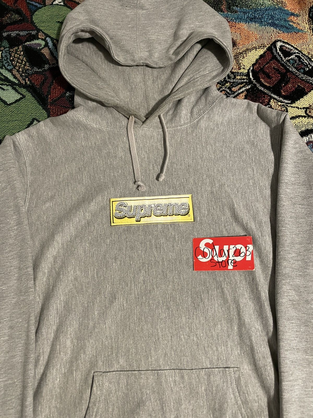 2013 Bling Hoodie Supreme Sweatshirt Grey Medium Gray