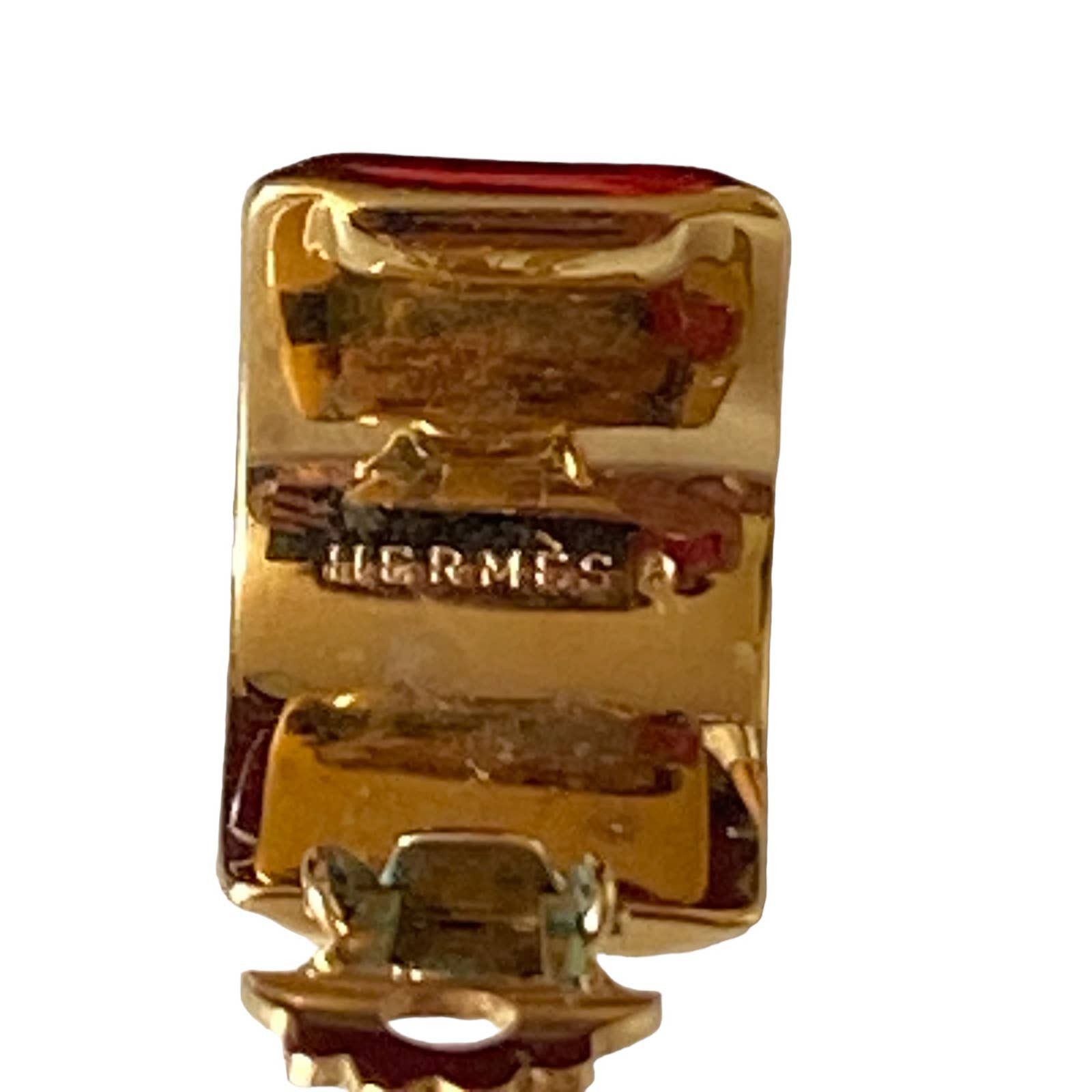 Hermes HERMÈS Vintage Enamel Clip On Earrings Size ONE SIZE - 4 Thumbnail