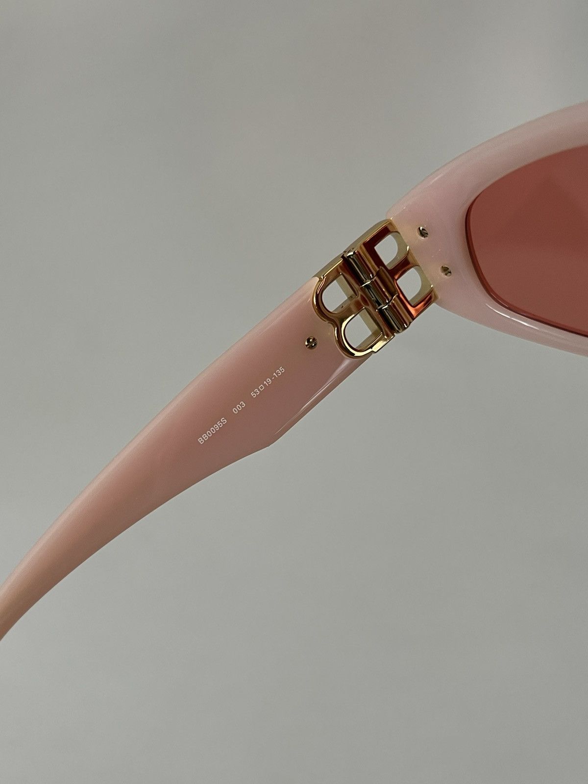 Balenciaga Balenciaga Pink Logo Frame Rectangle Sunglasses Size ONE SIZE - 8 Thumbnail