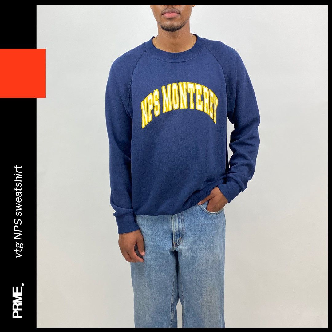 Vintage vintage 80s NPS MONTEREY Military School spellout sweatshirt Size US M / EU 48-50 / 2 - 2 Thumbnail