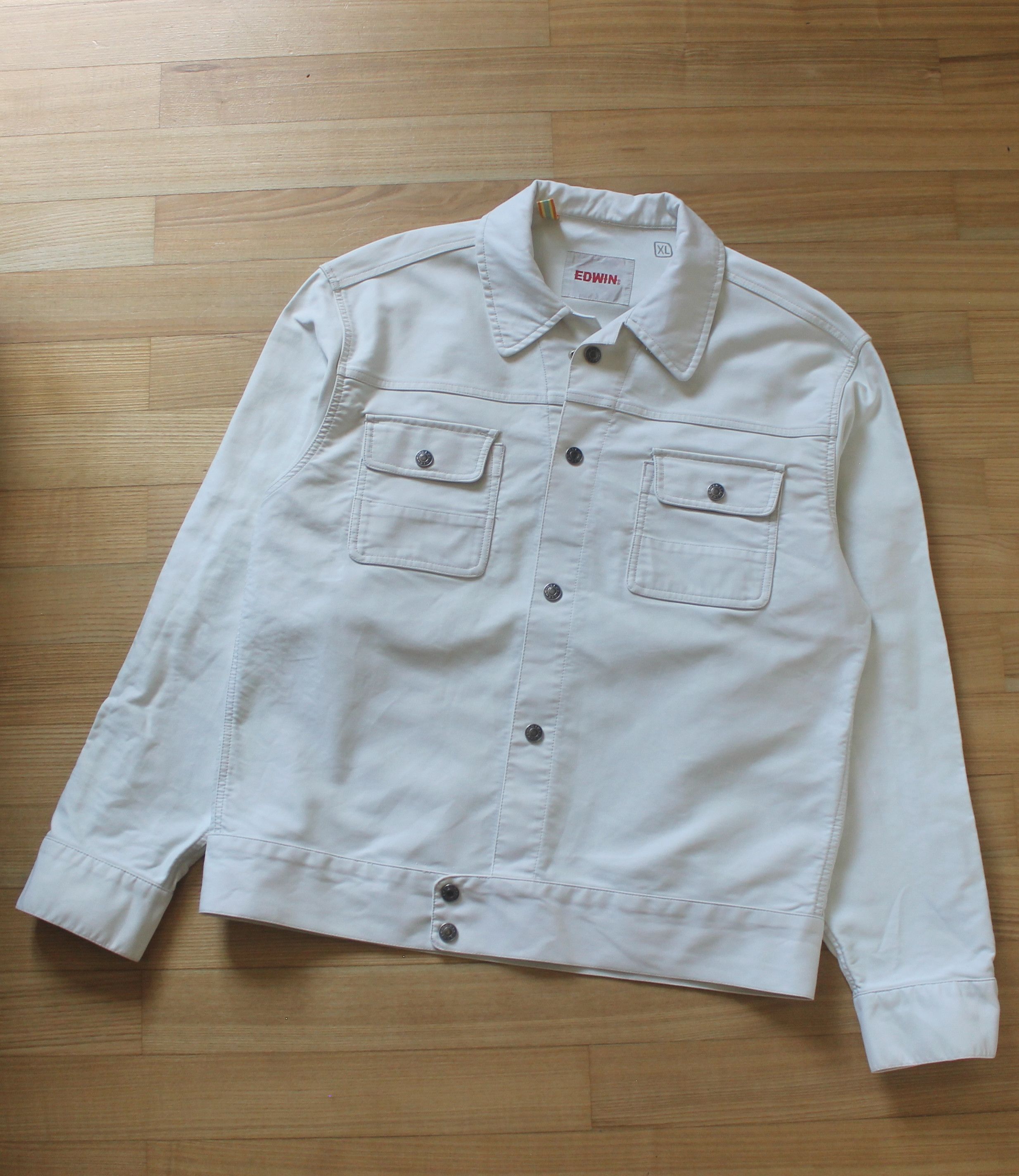 Edwin Edwin Cream Denim Jacket Size US XL / EU 56 / 4 - 4 Thumbnail