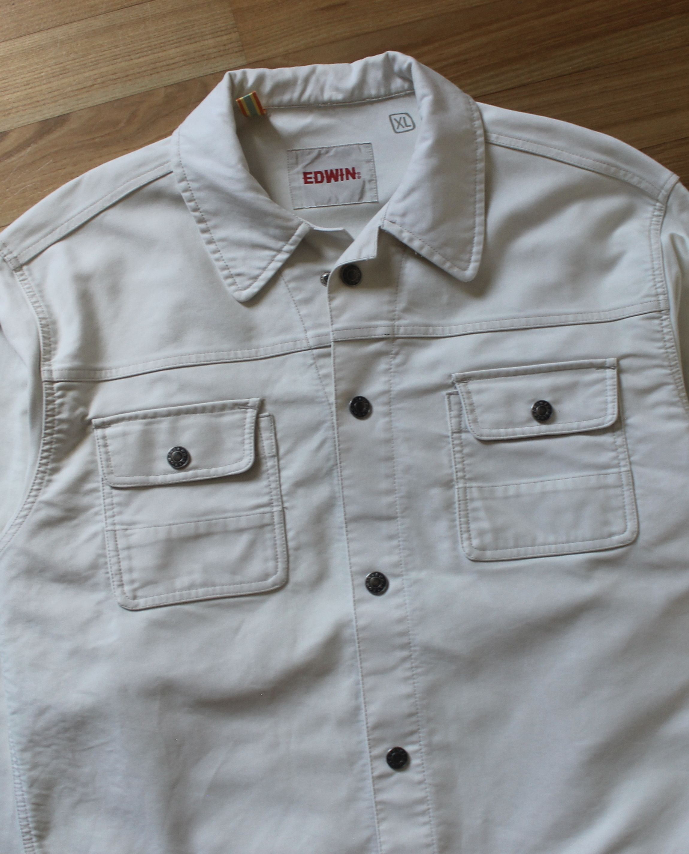 Edwin Edwin Cream Denim Jacket Size US XL / EU 56 / 4 - 5 Thumbnail