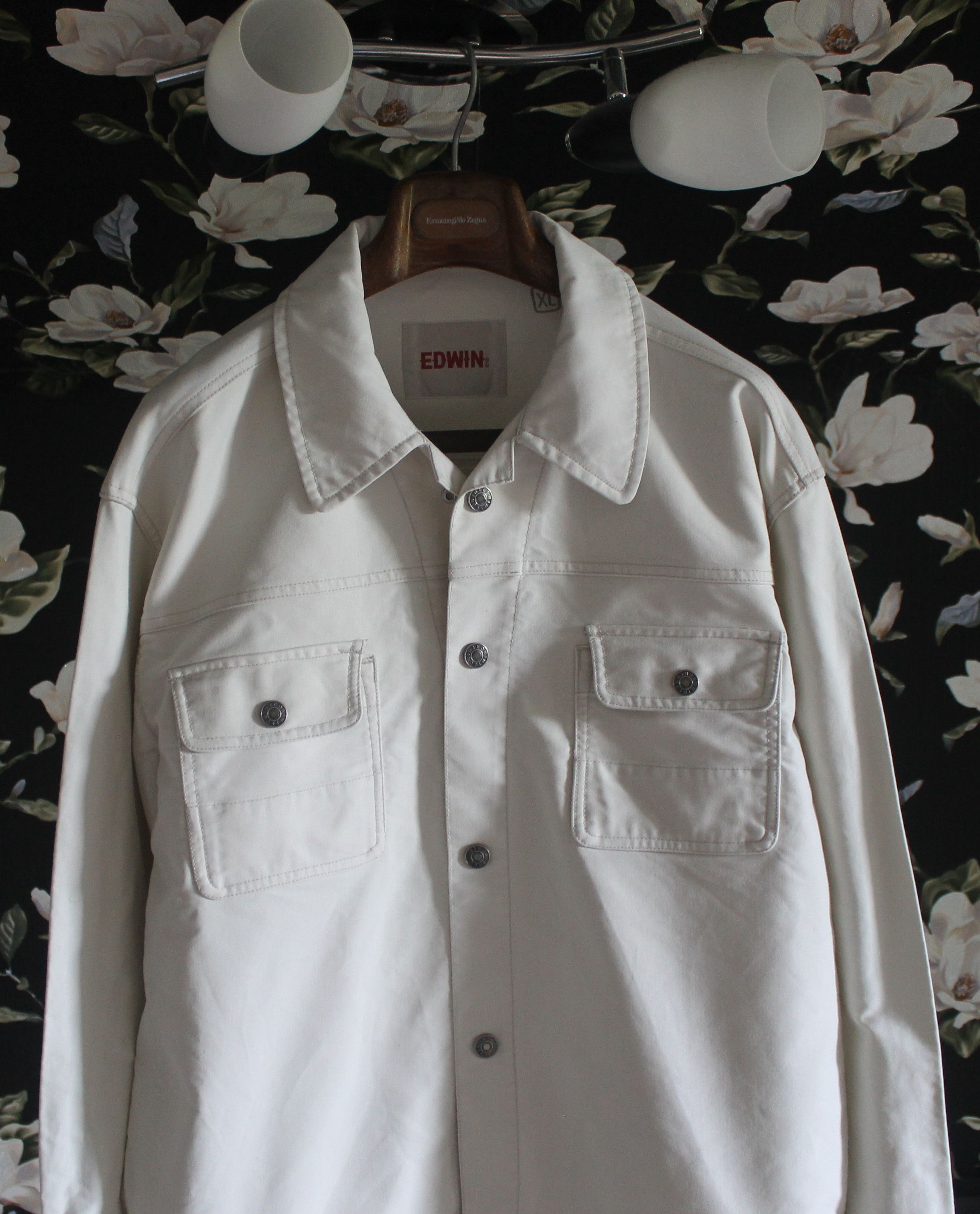 Edwin Edwin Cream Denim Jacket Size US XL / EU 56 / 4 - 2 Thumbnail