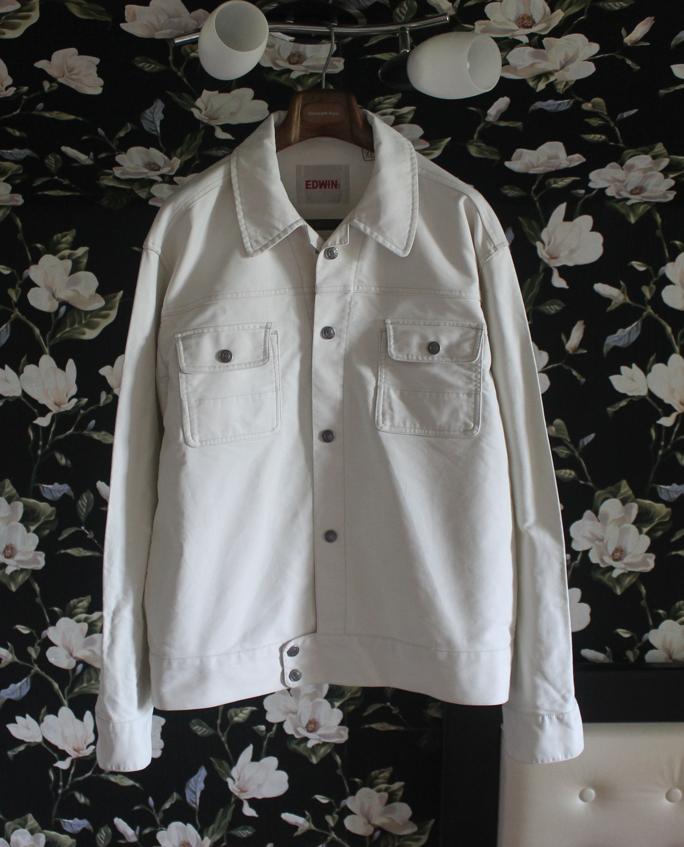 Edwin Edwin Cream Denim Jacket Size US XL / EU 56 / 4 - 1 Thumbnail