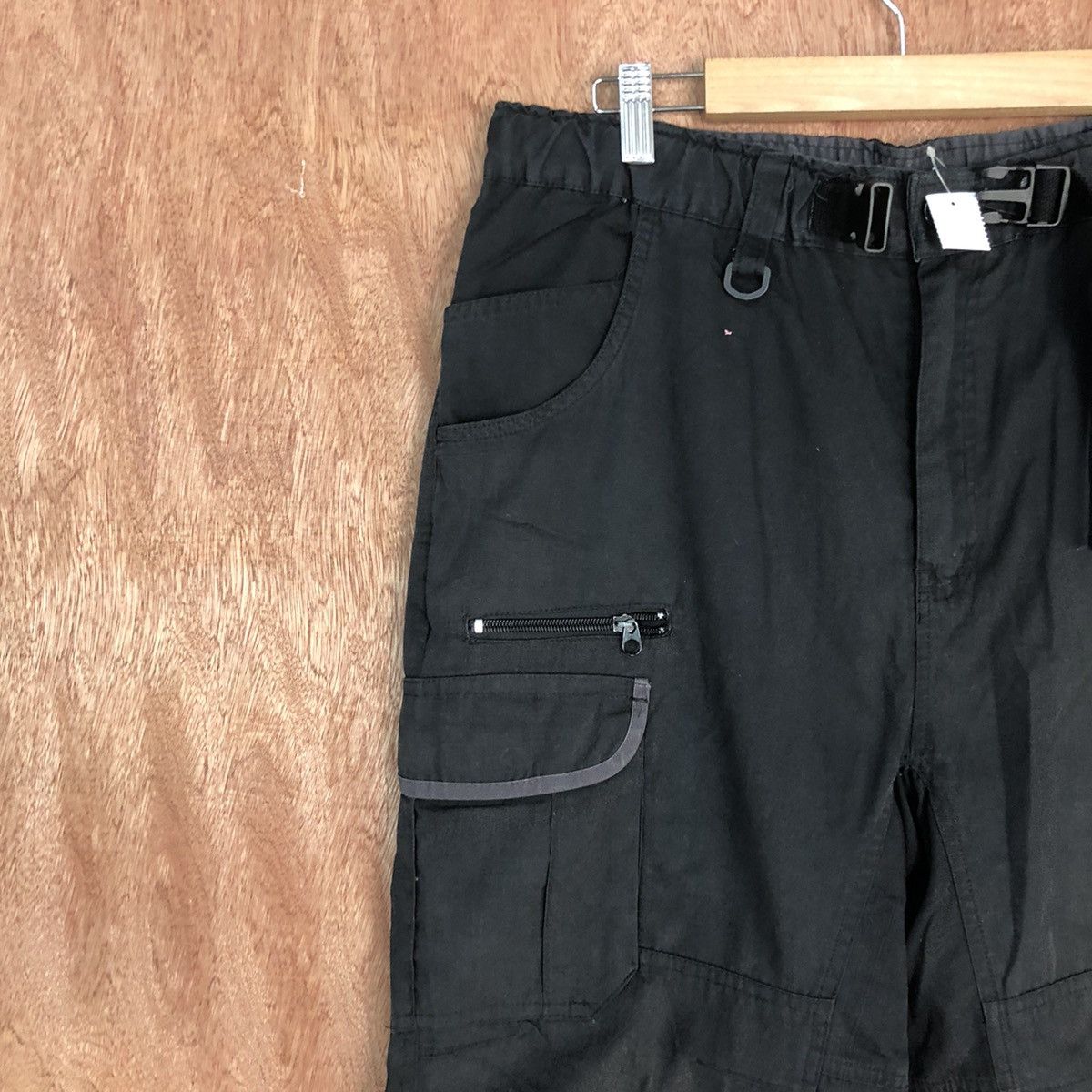 Japanese Brand DLL CRU Black Multipocket hiking track Cargo Pants #2338 Size US 33 - 6 Thumbnail