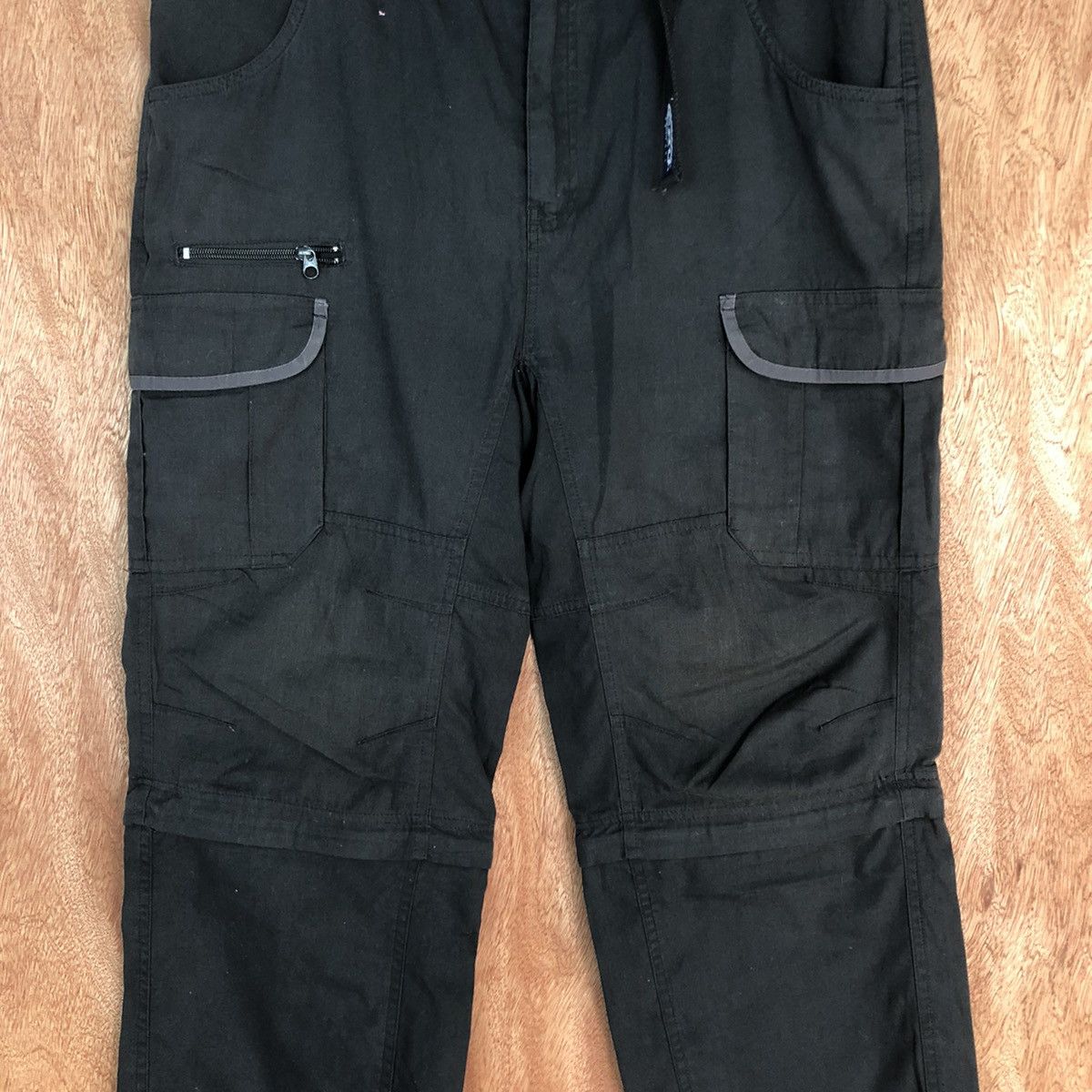 Japanese Brand DLL CRU Black Multipocket hiking track Cargo Pants #2338 Size US 33 - 4 Thumbnail