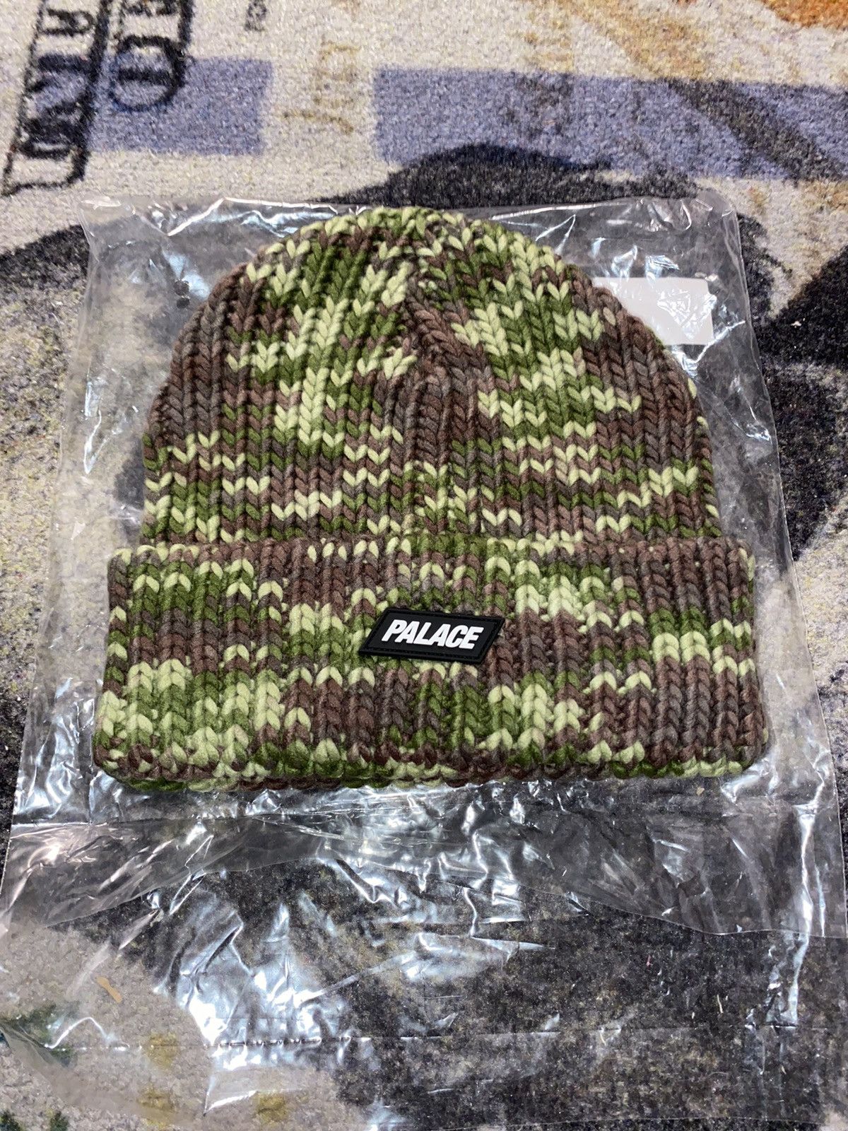 image of Palace Crochet Camo Beanie Woodland Camo, Men's