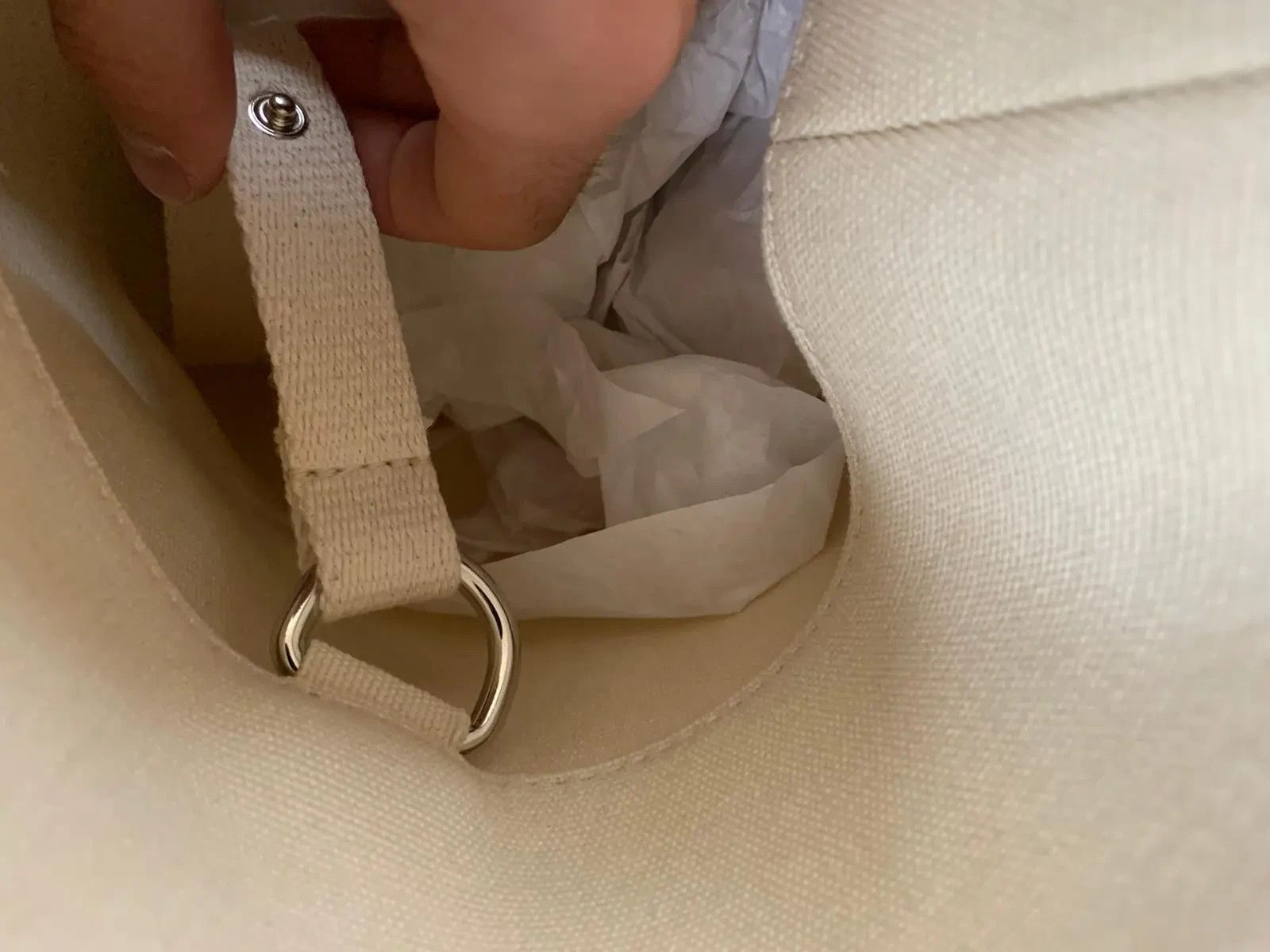 Acne Studios Logo Tote Bag in Ivory Size ONE SIZE - 11 Thumbnail