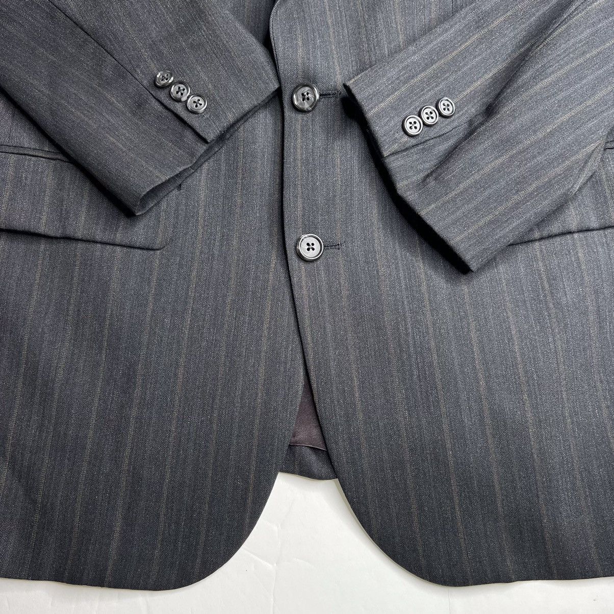 Burberry Vintage BURBERRYS Striped Wool Suit Jacket Sport Coat Blazer Size 40R - 9 Thumbnail