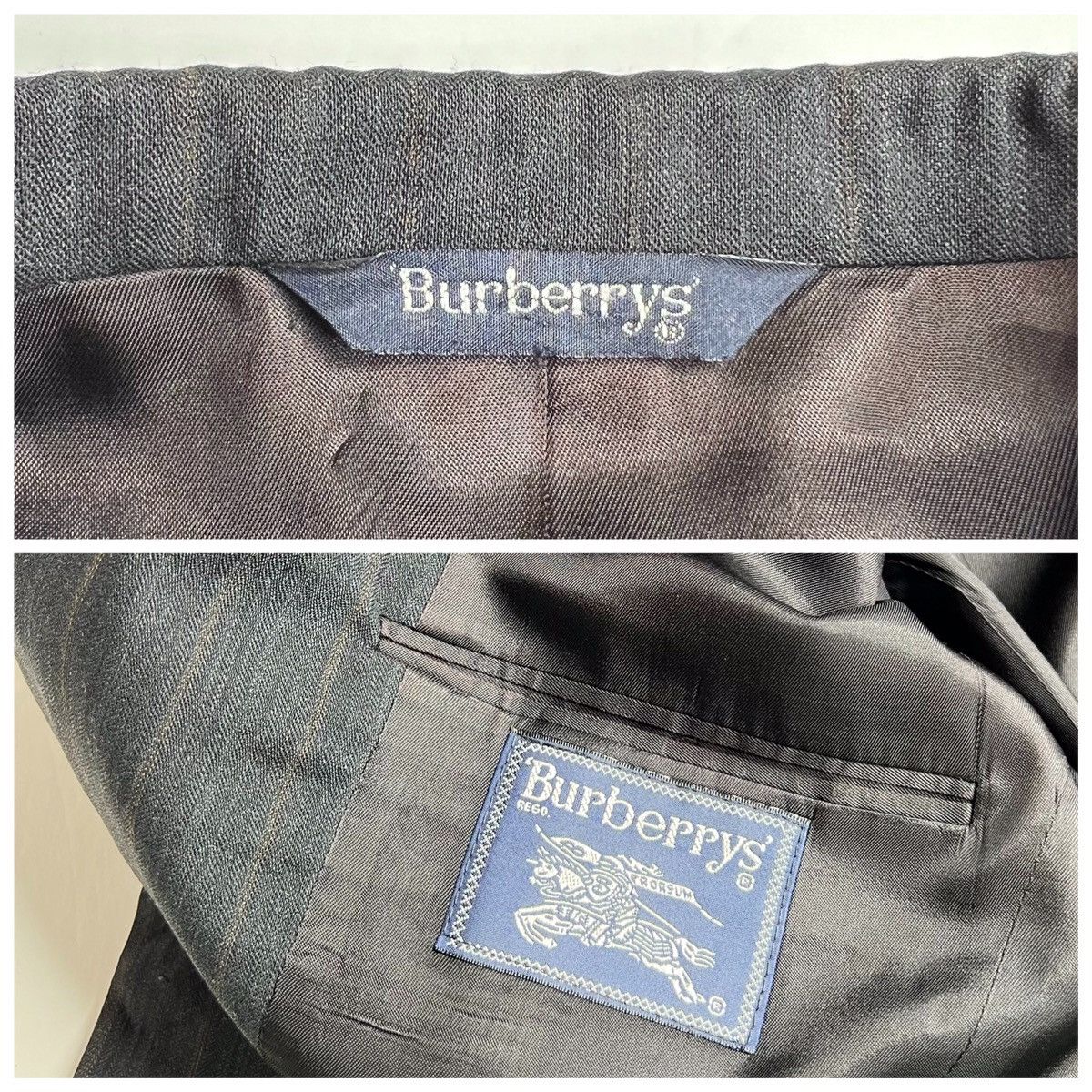 Burberry Vintage BURBERRYS Striped Wool Suit Jacket Sport Coat Blazer Size 40R - 12 Thumbnail