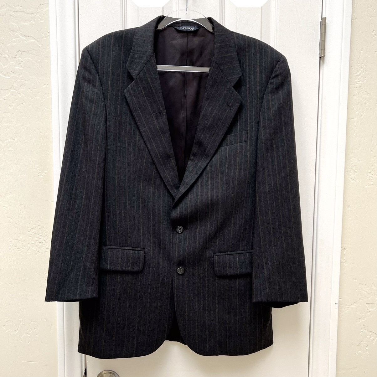 Burberry Vintage BURBERRYS Striped Wool Suit Jacket Sport Coat Blazer Size 40R - 2 Thumbnail