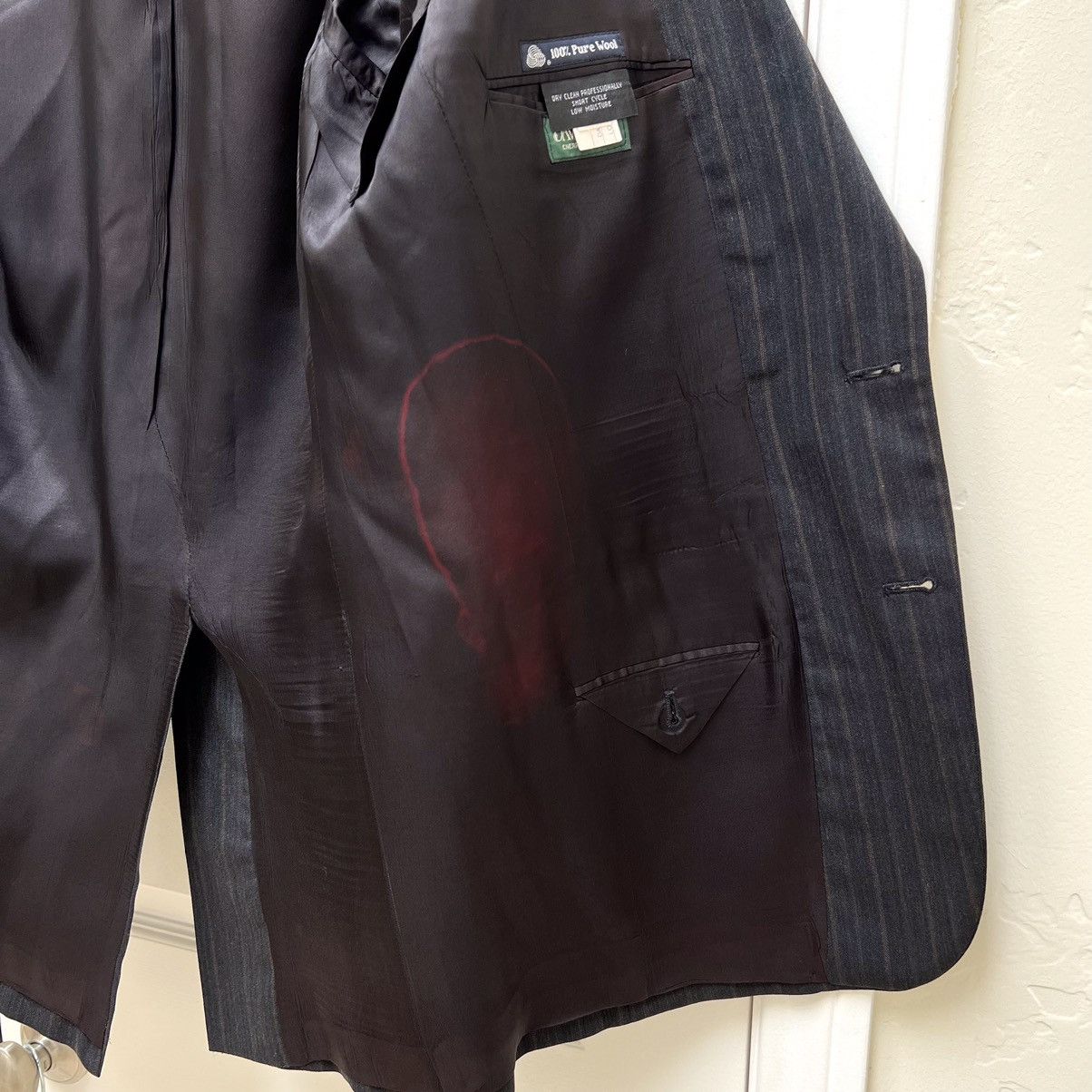 Burberry Vintage BURBERRYS Striped Wool Suit Jacket Sport Coat Blazer Size 40R - 5 Thumbnail