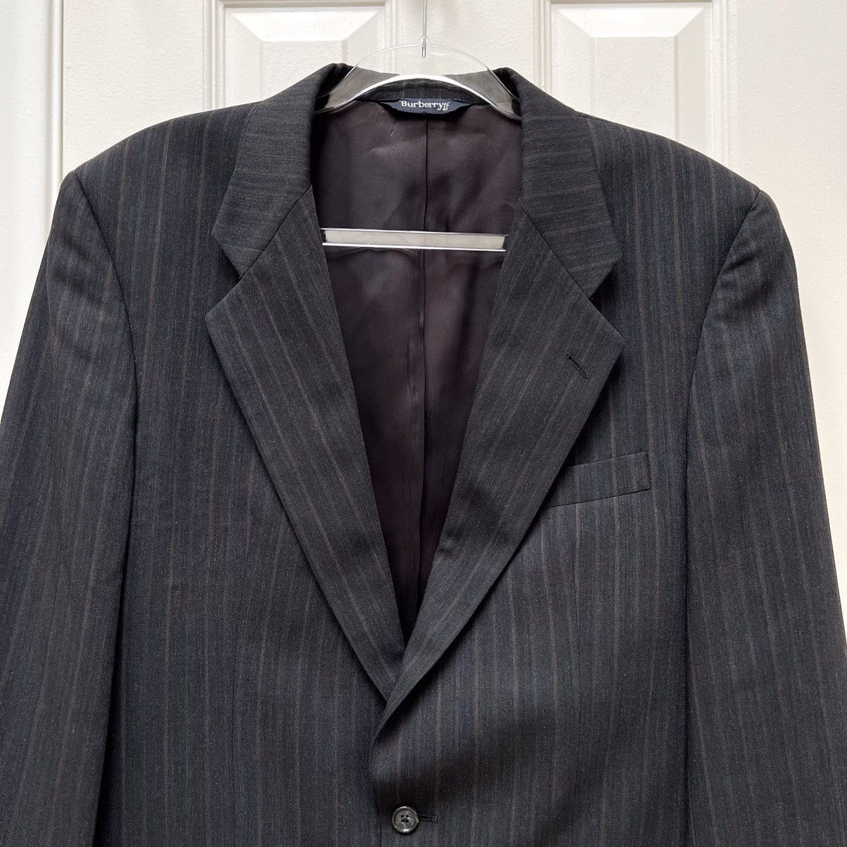 Burberry Vintage BURBERRYS Striped Wool Suit Jacket Sport Coat Blazer Size 40R - 3 Thumbnail