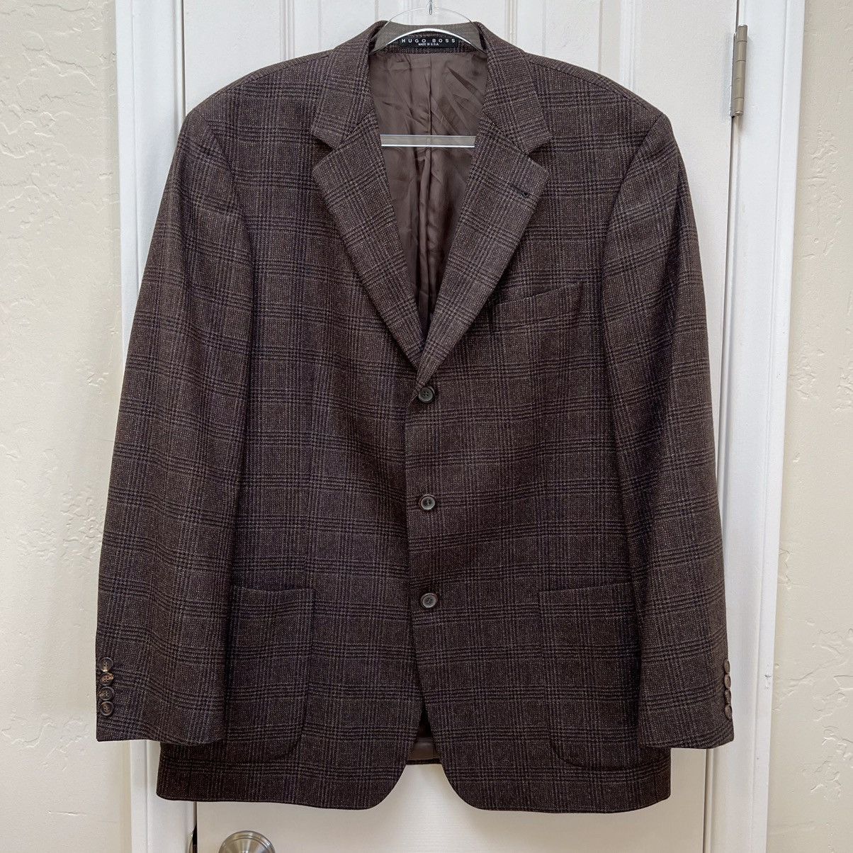 Hugo Boss Hugo Boss Edison Plaid Wool Blazer • Vintage Union-Made USA Size 44R - 2 Thumbnail