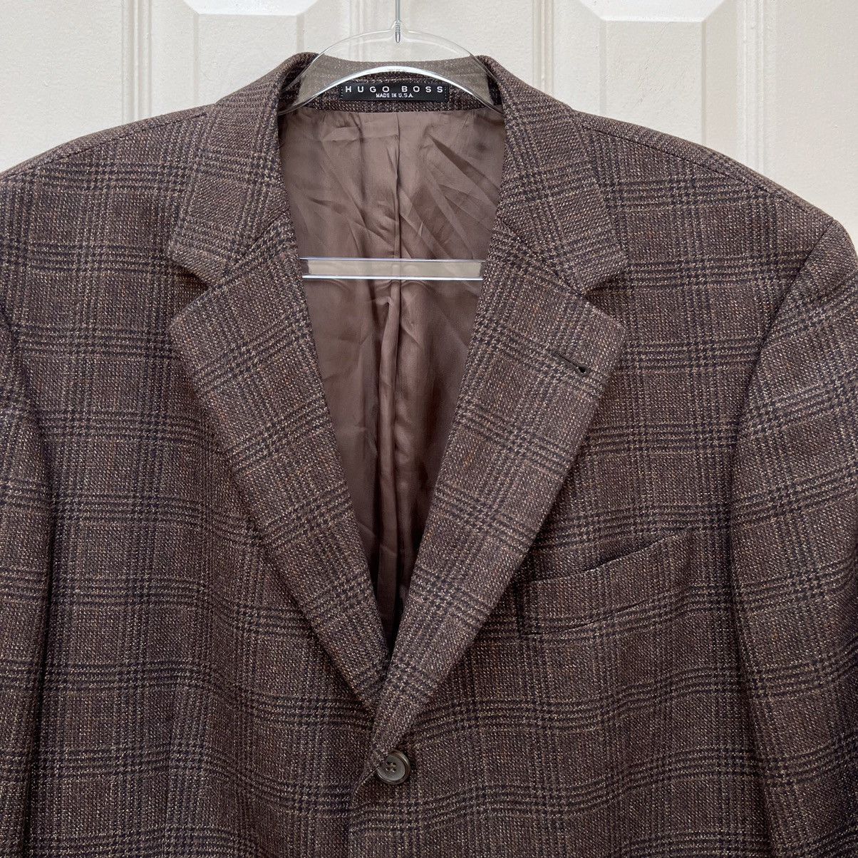 Hugo Boss Hugo Boss Edison Plaid Wool Blazer • Vintage Union-Made USA Size 44R - 3 Thumbnail