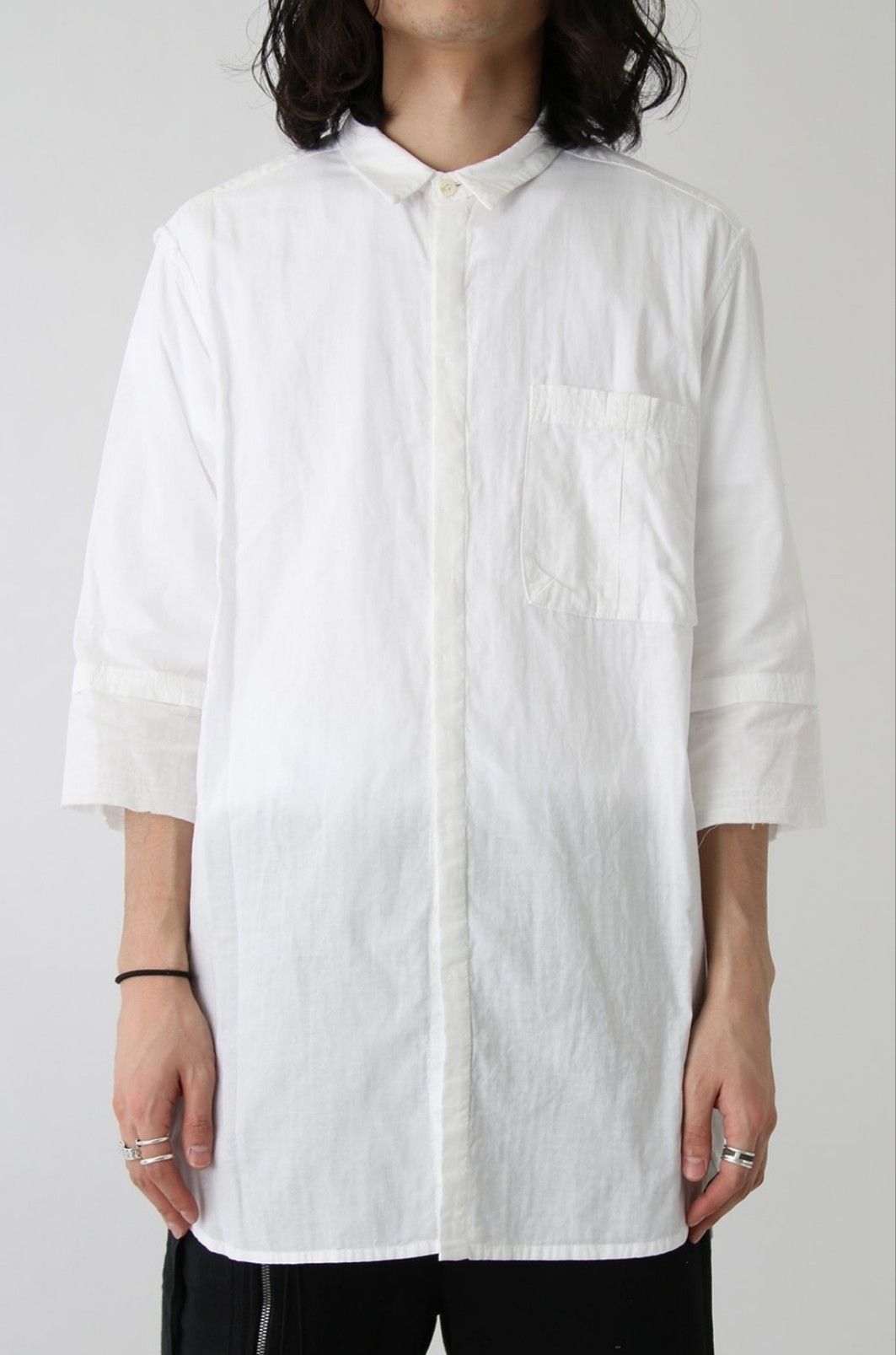 image of The Viridi Anne Dyed Short Sleeve Shirt.like Yohji Yamamoto Or Visvim in White, Men's (Size Large)