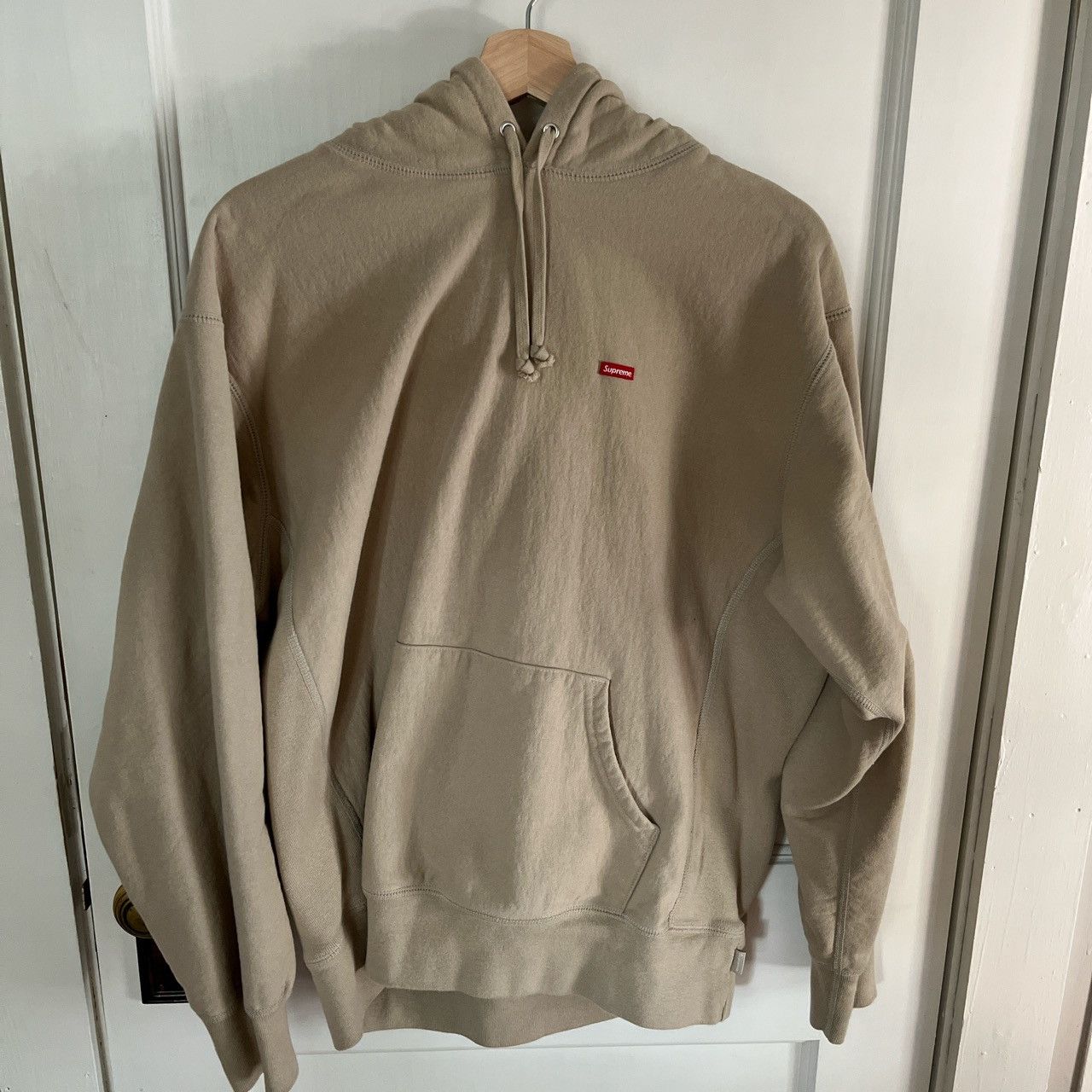 Supreme Small Box Hooded Sweatshirt (FW21) Taupe